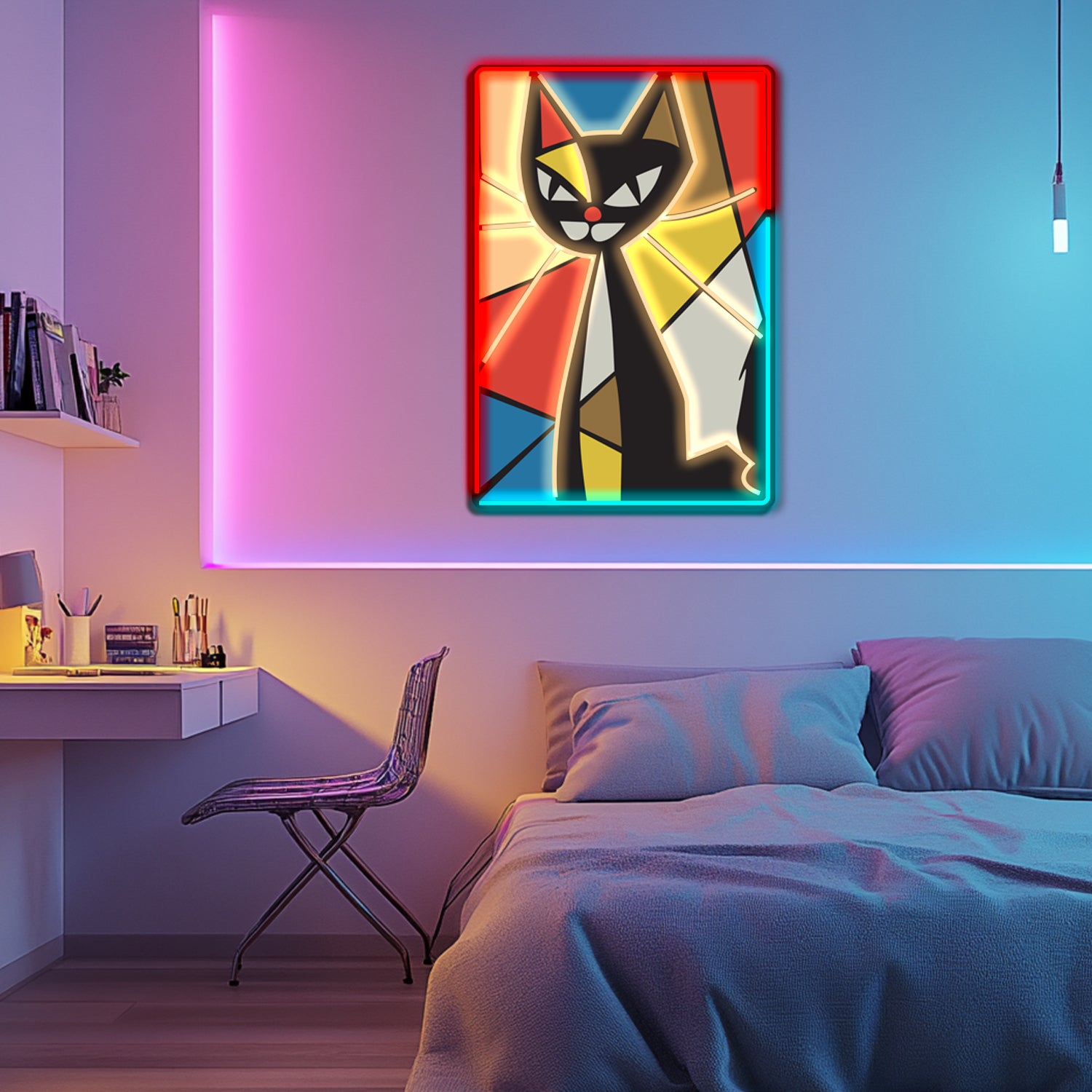 UV Printed Abstact Neon Wall Art- LV0115