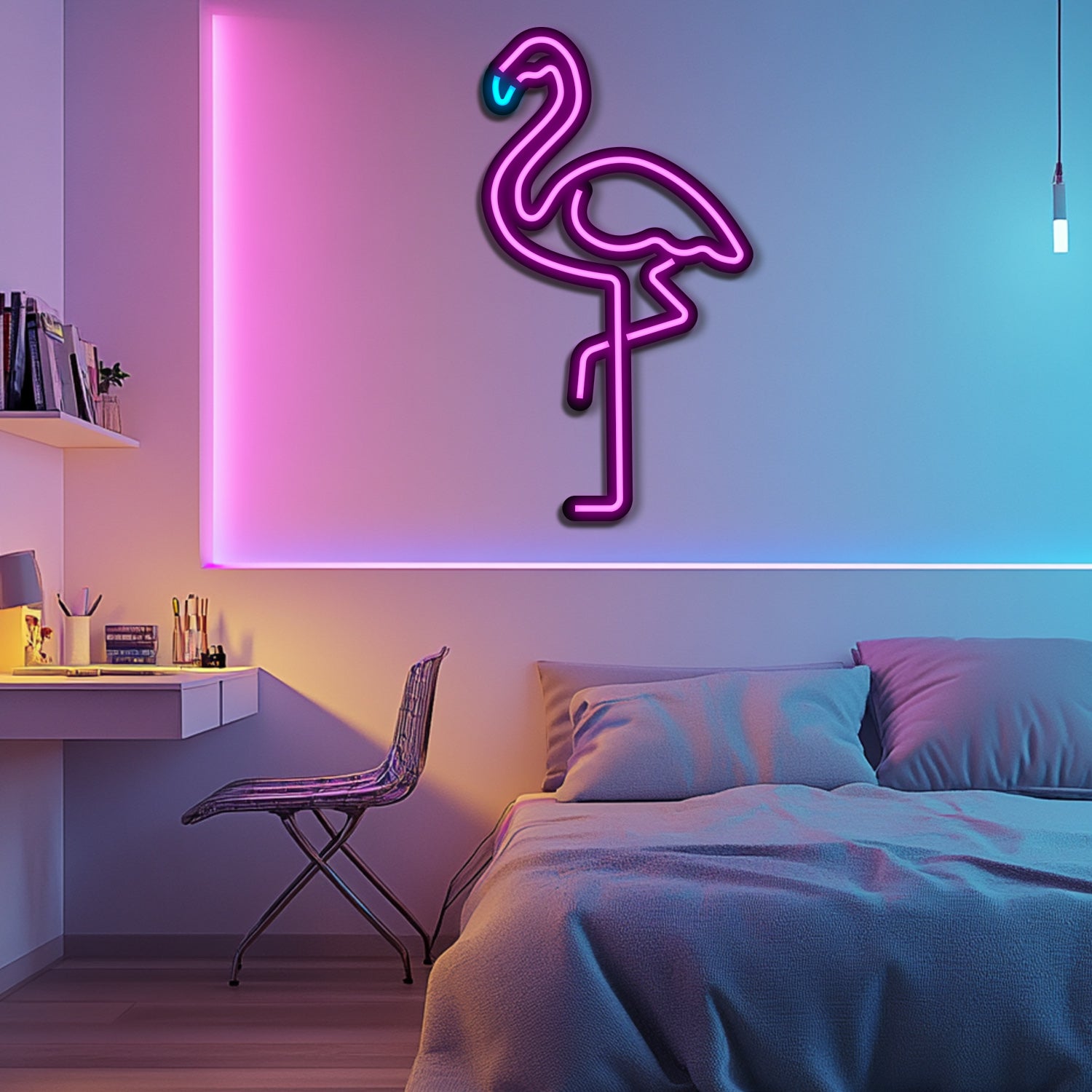 Flamingo Metal Neon Wall Art- LN0108