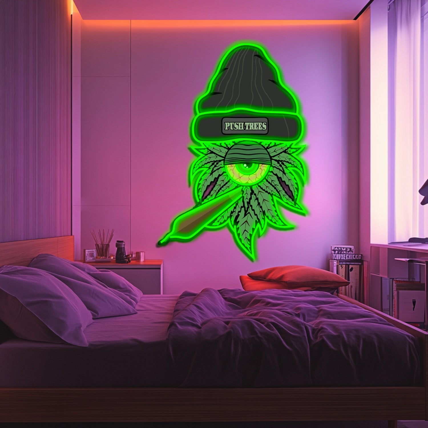UV Printed Marijuana Neon Wall Art- LV0119