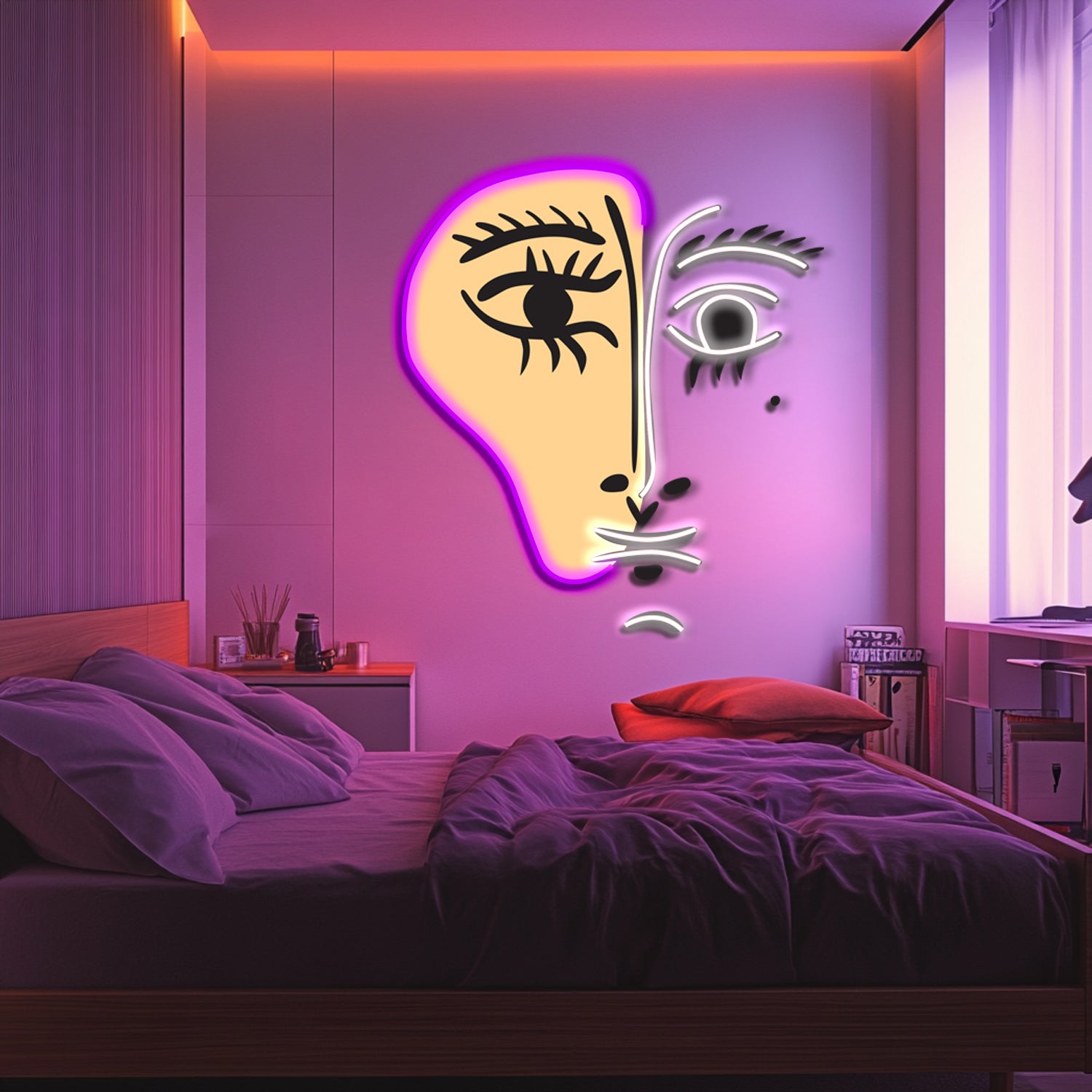 UV Printed Abstact Neon Wall Art- LV0112