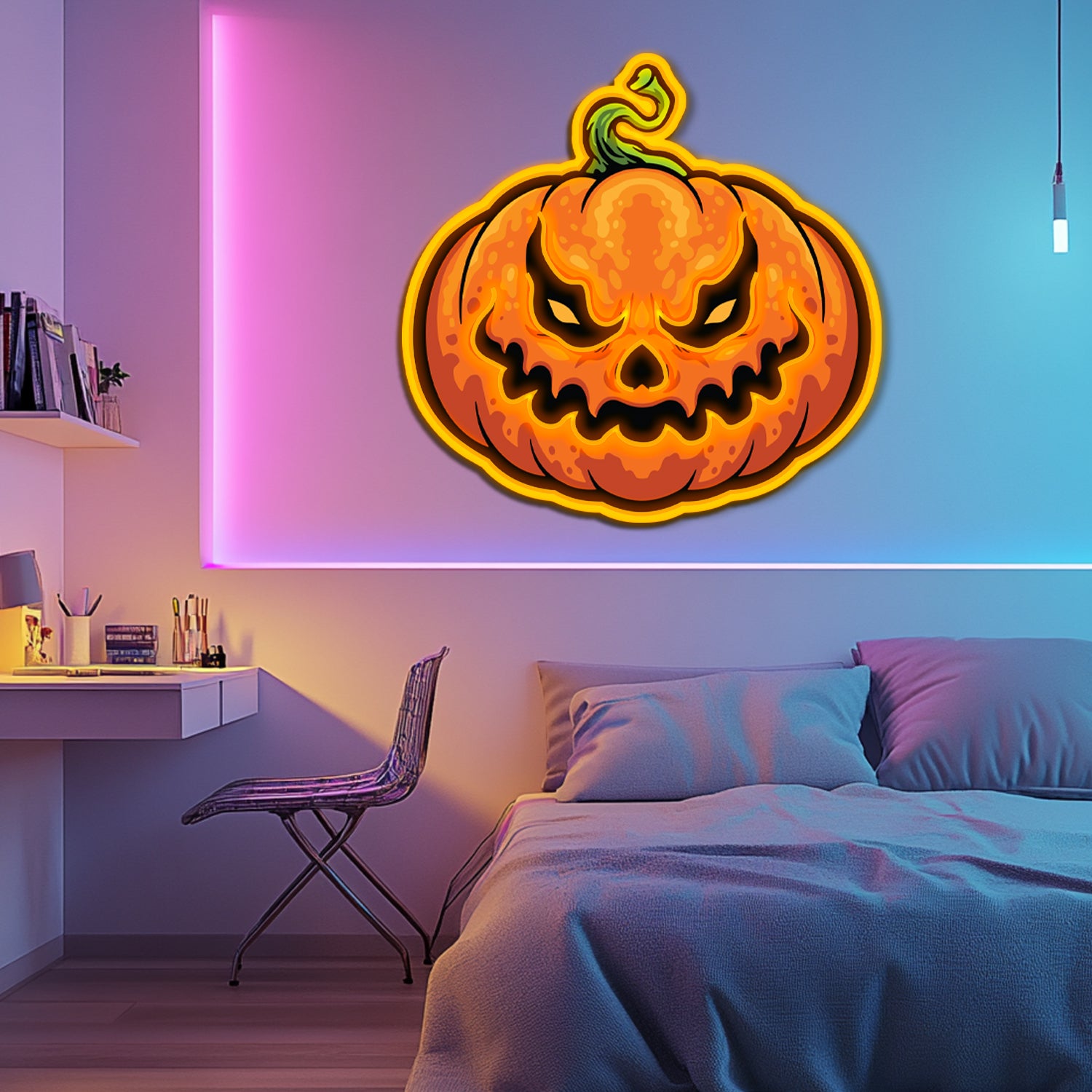 UV Printed Pumpkin Neon Wall Art- LV0106