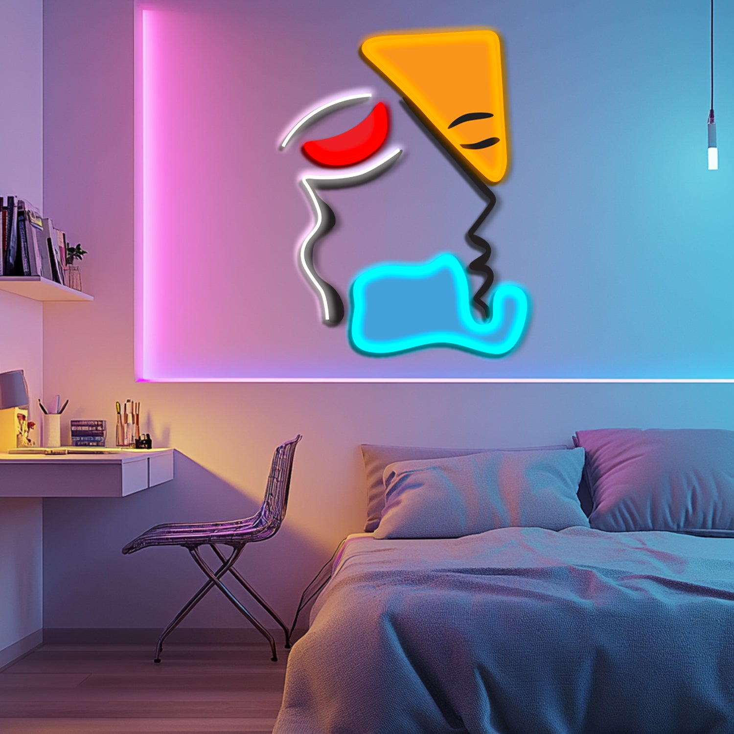 UV Printed Abstact Neon Wall Art- LV0117
