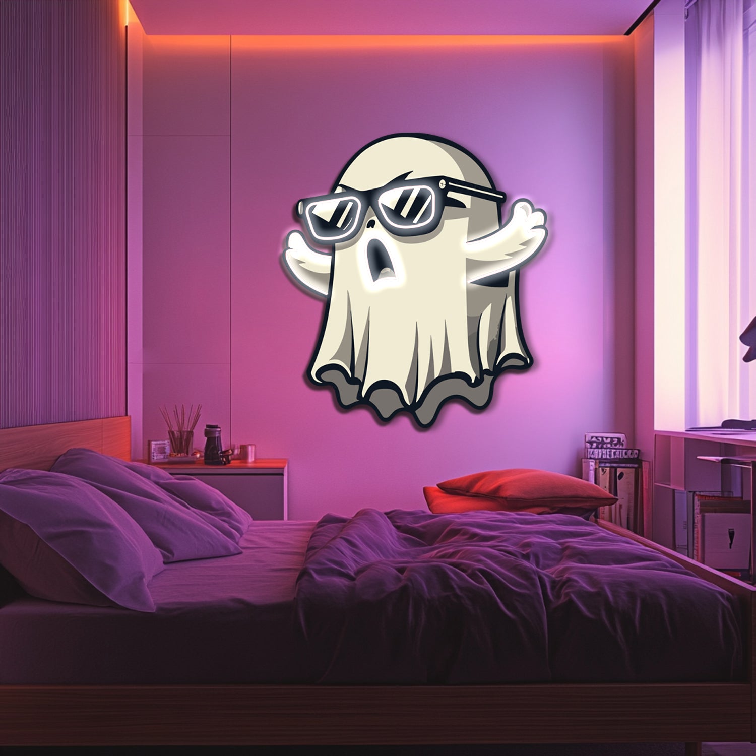 UV Printed Ghost Neon Wall Art- LV0108