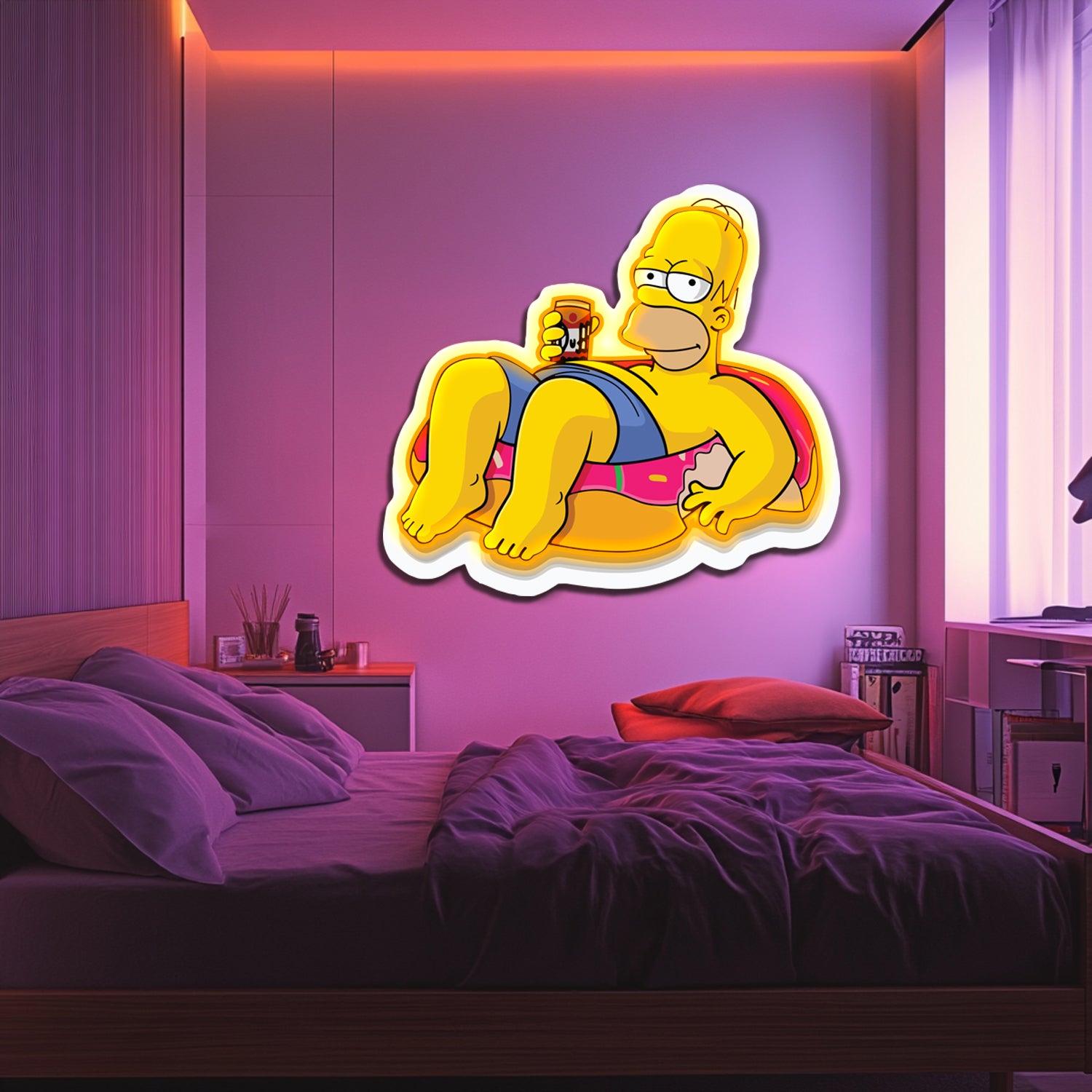 UV Printed Simpson Neon Wall Art- LV0090