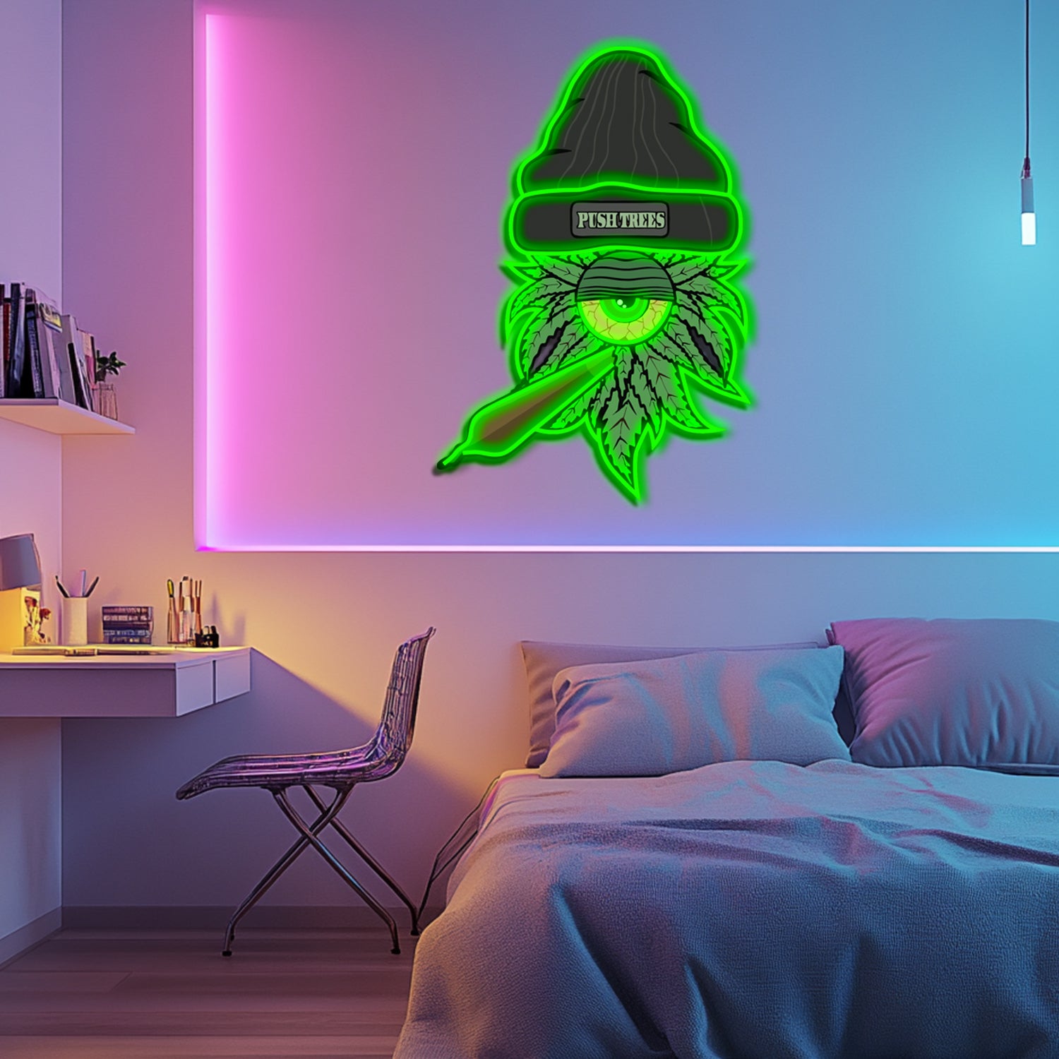 UV Printed Marijuana Neon Wall Art- LV0119