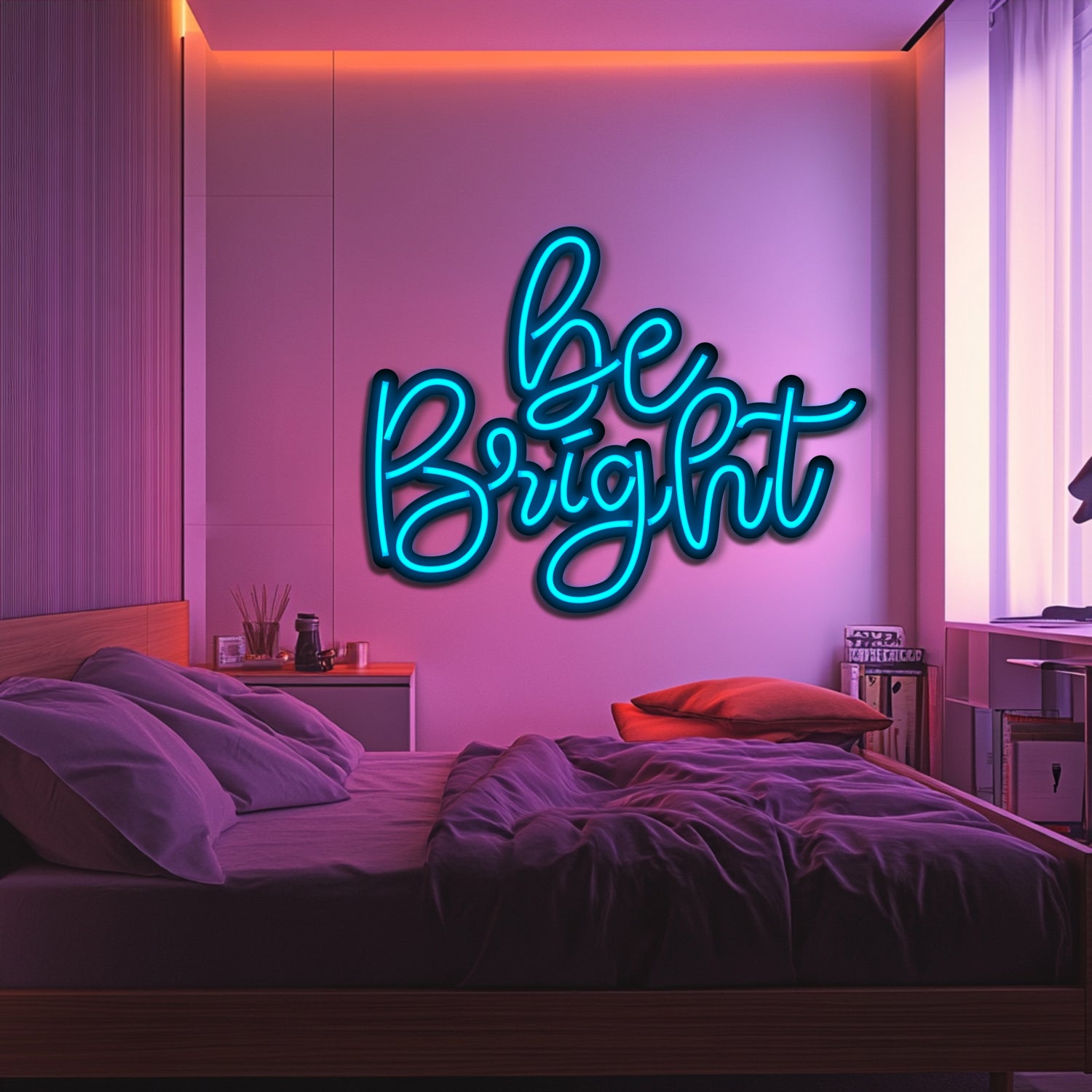 Be Bright Metal Neon Wall Art- LN0229