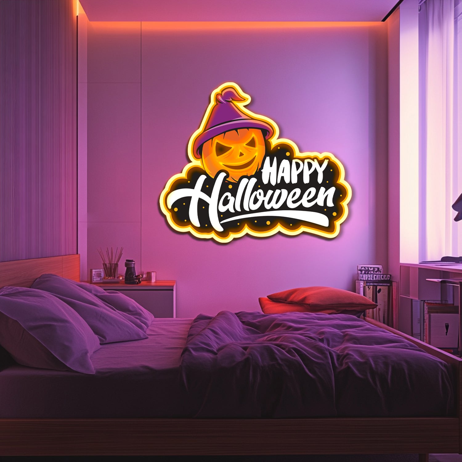 UV Printed Halloween Neon Wall Art- LV0105