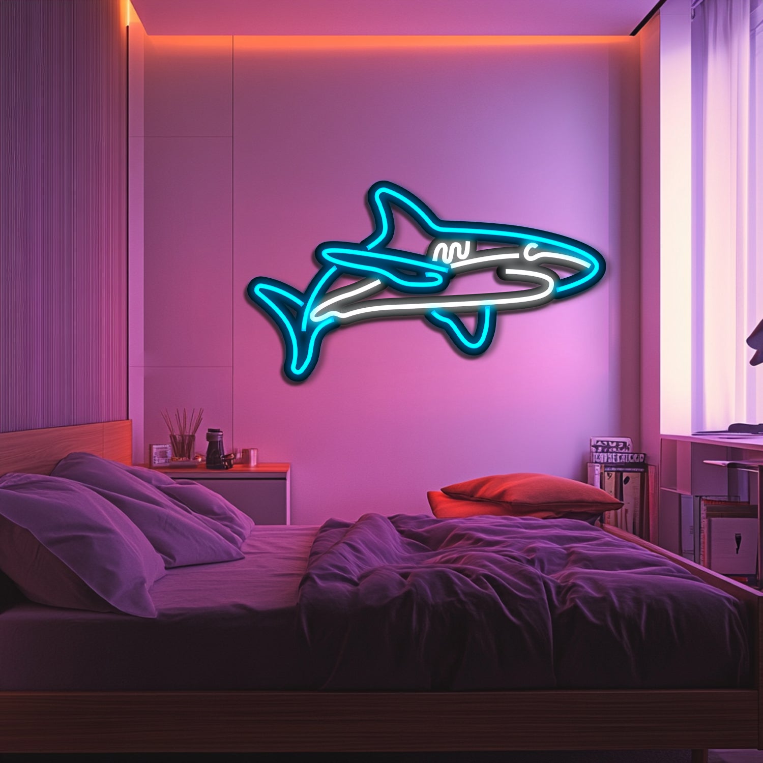 Shark Metal Neon Wall Art- LN0216