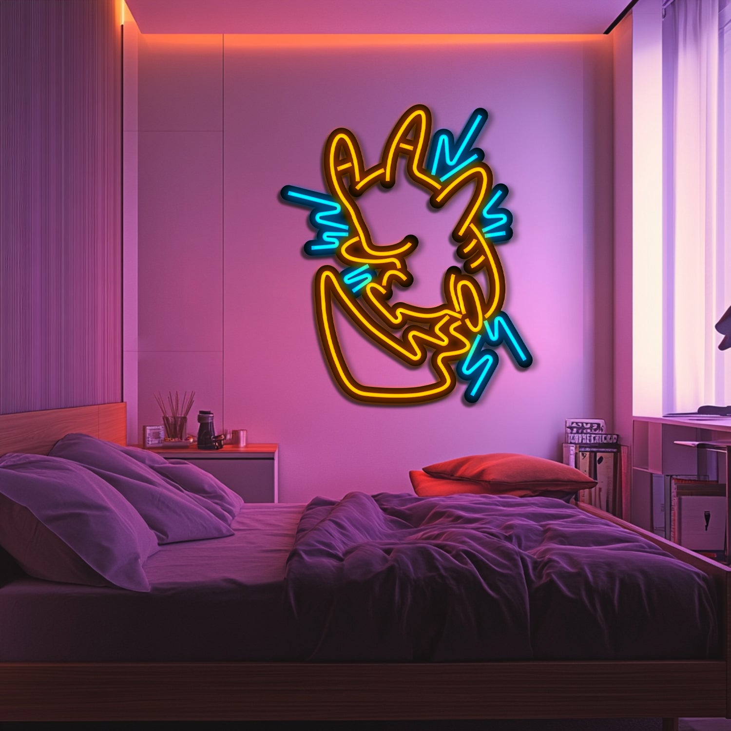 Pikachu Metal Neon Wall Art- LN0249