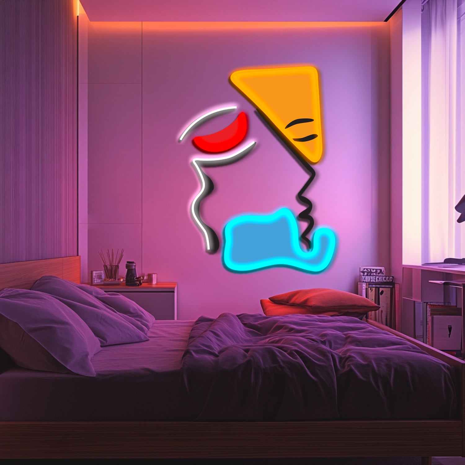 UV Printed Abstact Neon Wall Art- LV0117