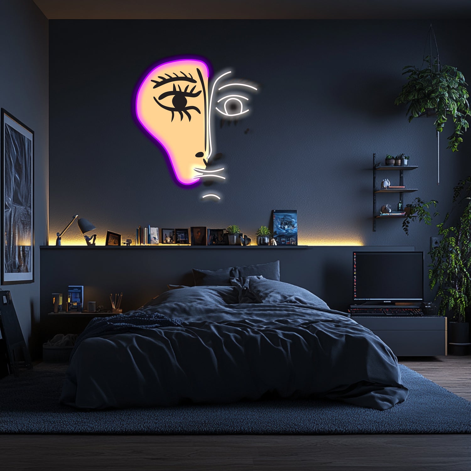 UV Printed Abstact Neon Wall Art- LV0112