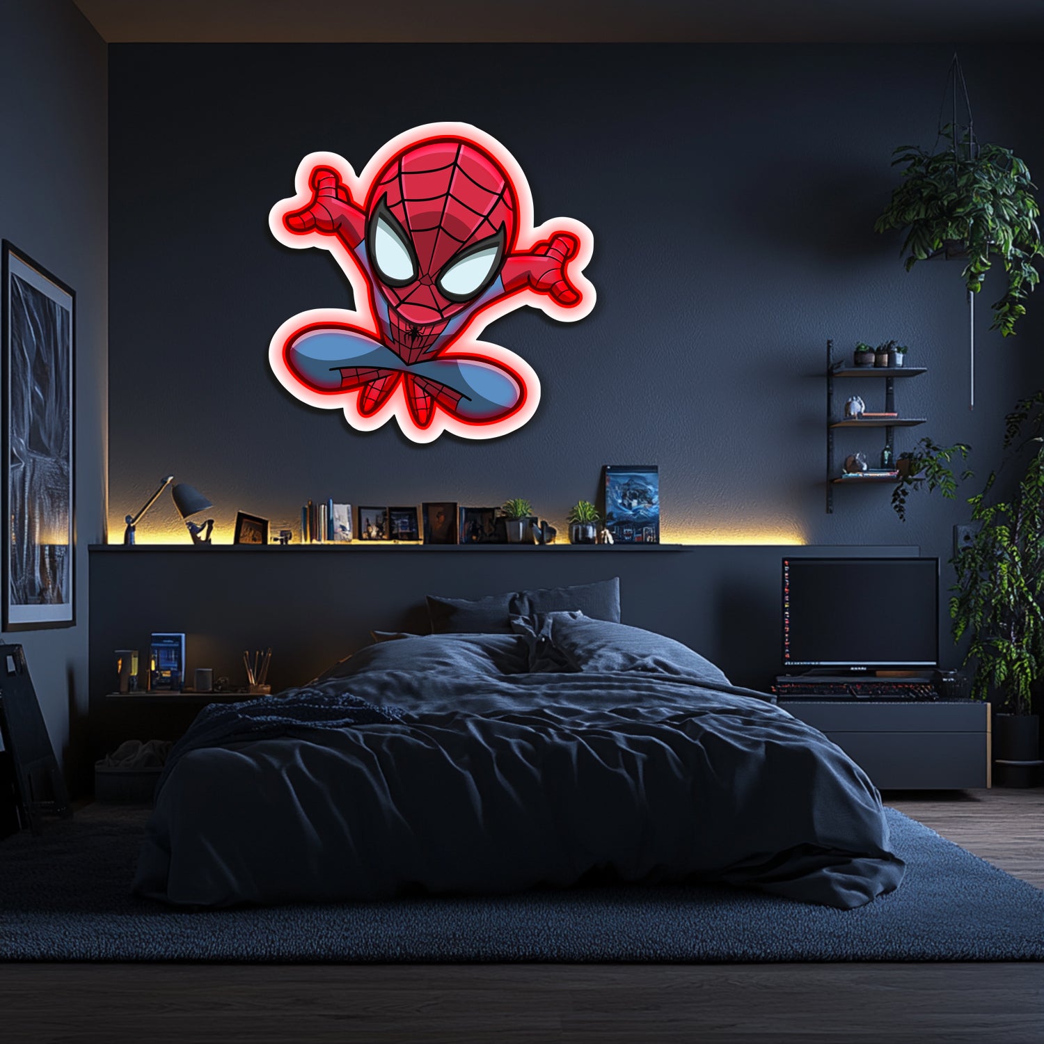 UV Printed Spider-Man Neon Wall Art- LV0093