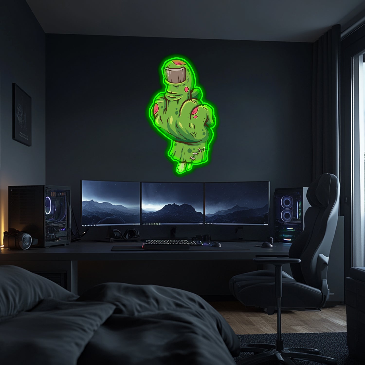 UV Printed Zombie Hand Neon Wall Art- LV0098