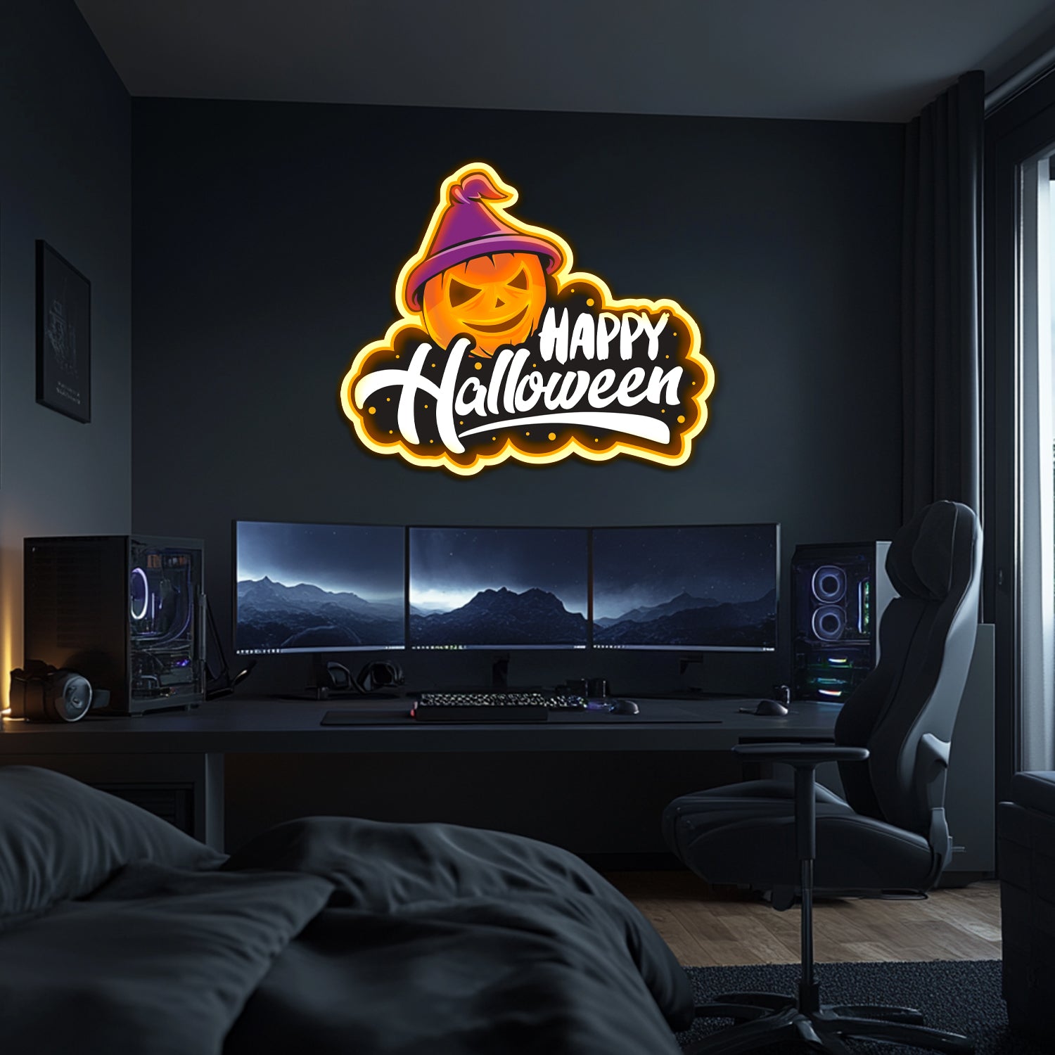 UV Printed Halloween Neon Wall Art- LV0105