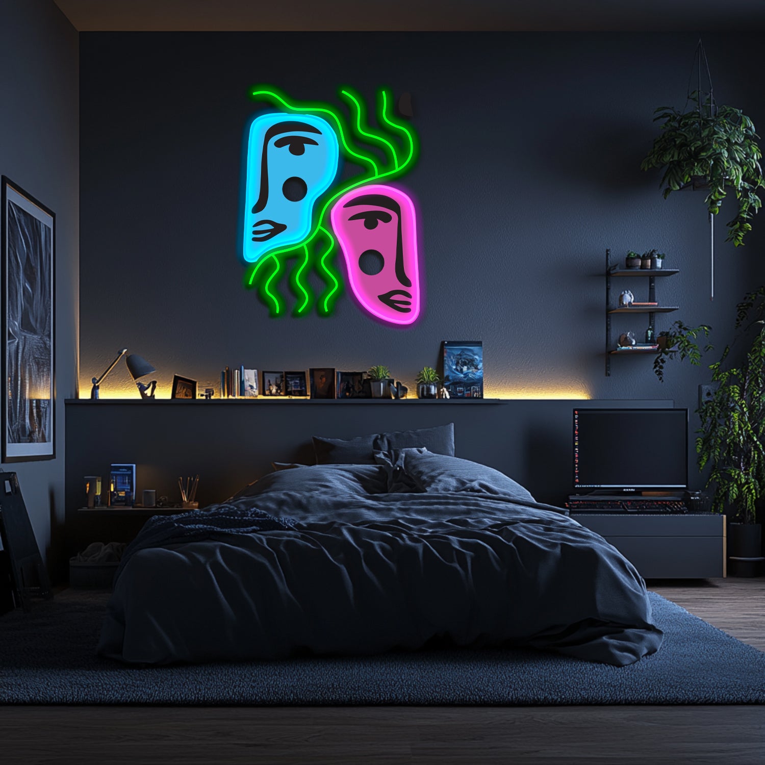 UV Printed Abstact Neon Wall Art- LV0116