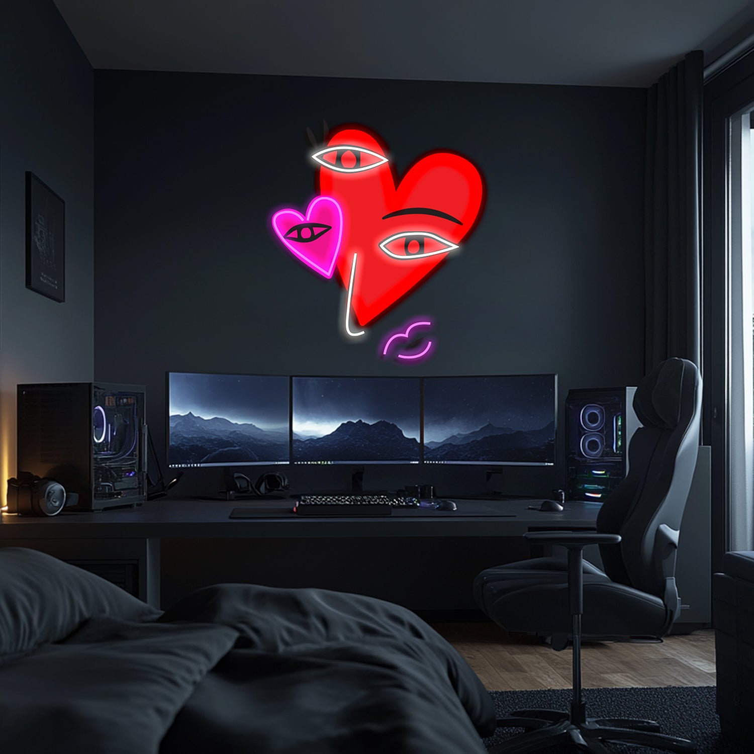 UV Printed Abstact Neon Wall Art- LV0111