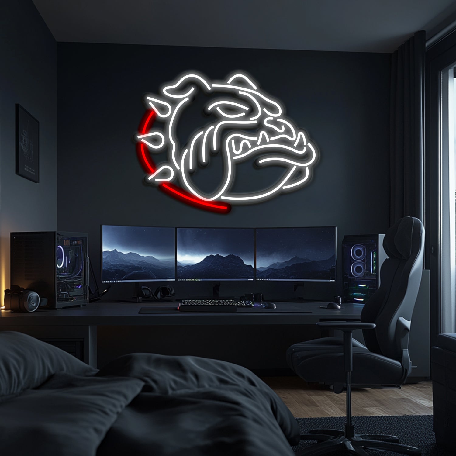 Bulldog Metal Neon Wall Art- LN0213
