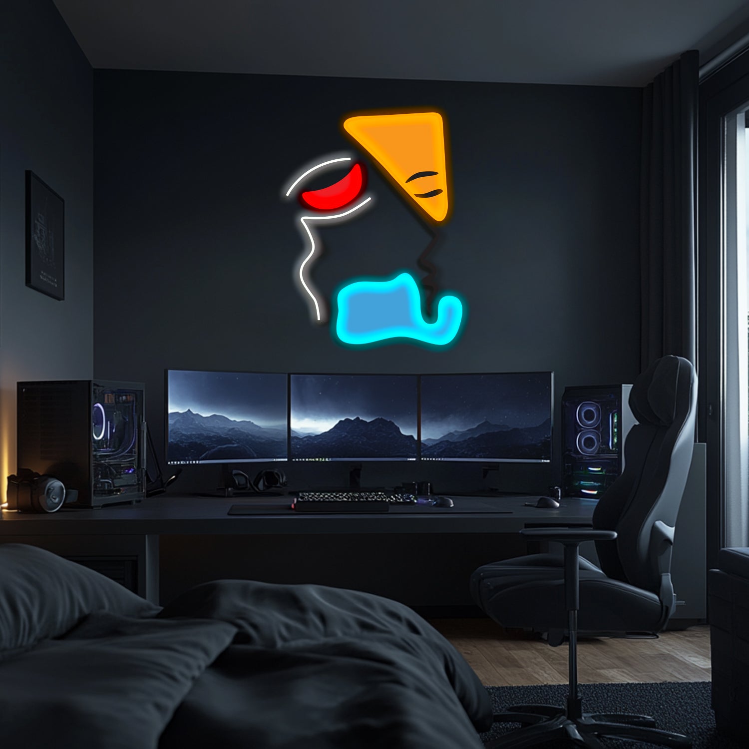 UV Printed Abstact Neon Wall Art- LV0117