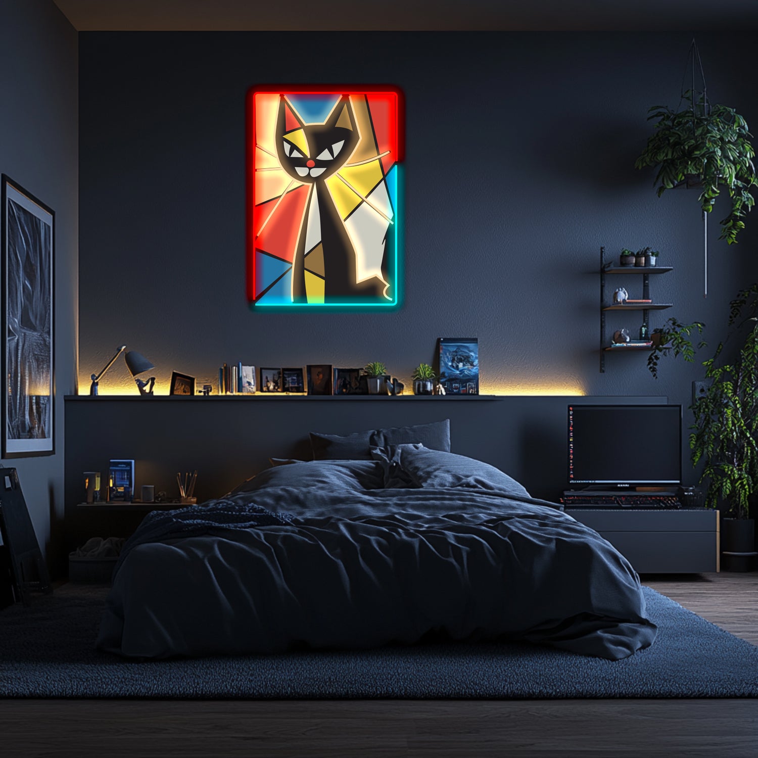 UV Printed Abstact Neon Wall Art- LV0115