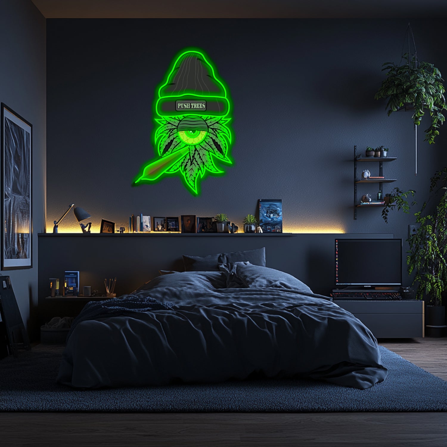 UV Printed Marijuana Neon Wall Art- LV0119