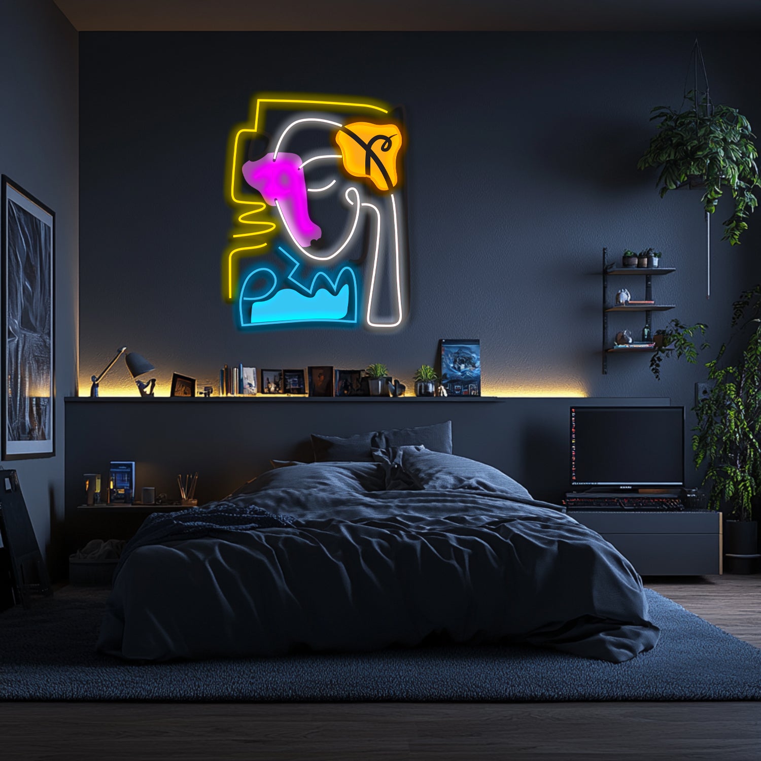 UV Printed Abstact Neon Wall Art- LV0110