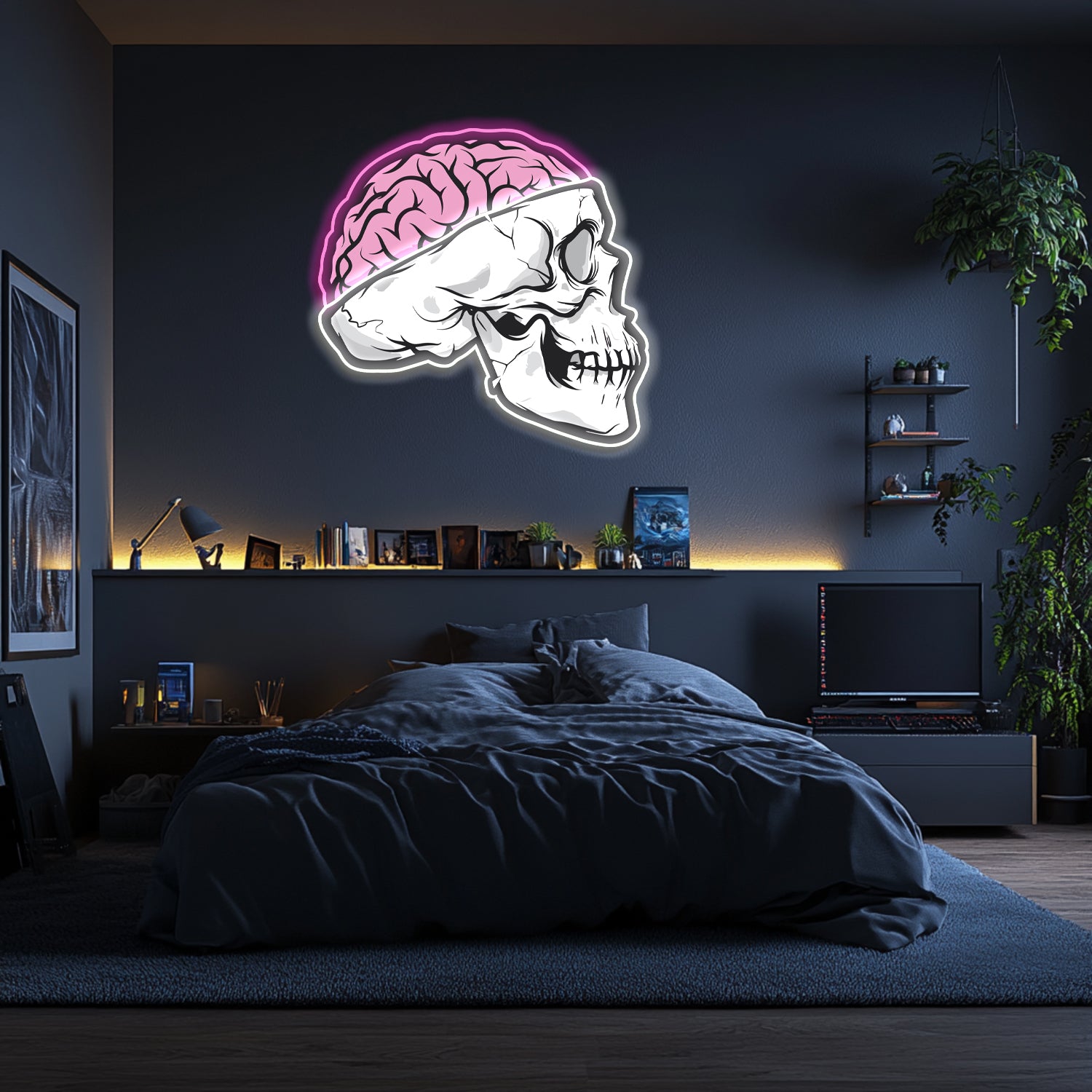 UV Printed Skull Brain Neon Wall Art- LV0097