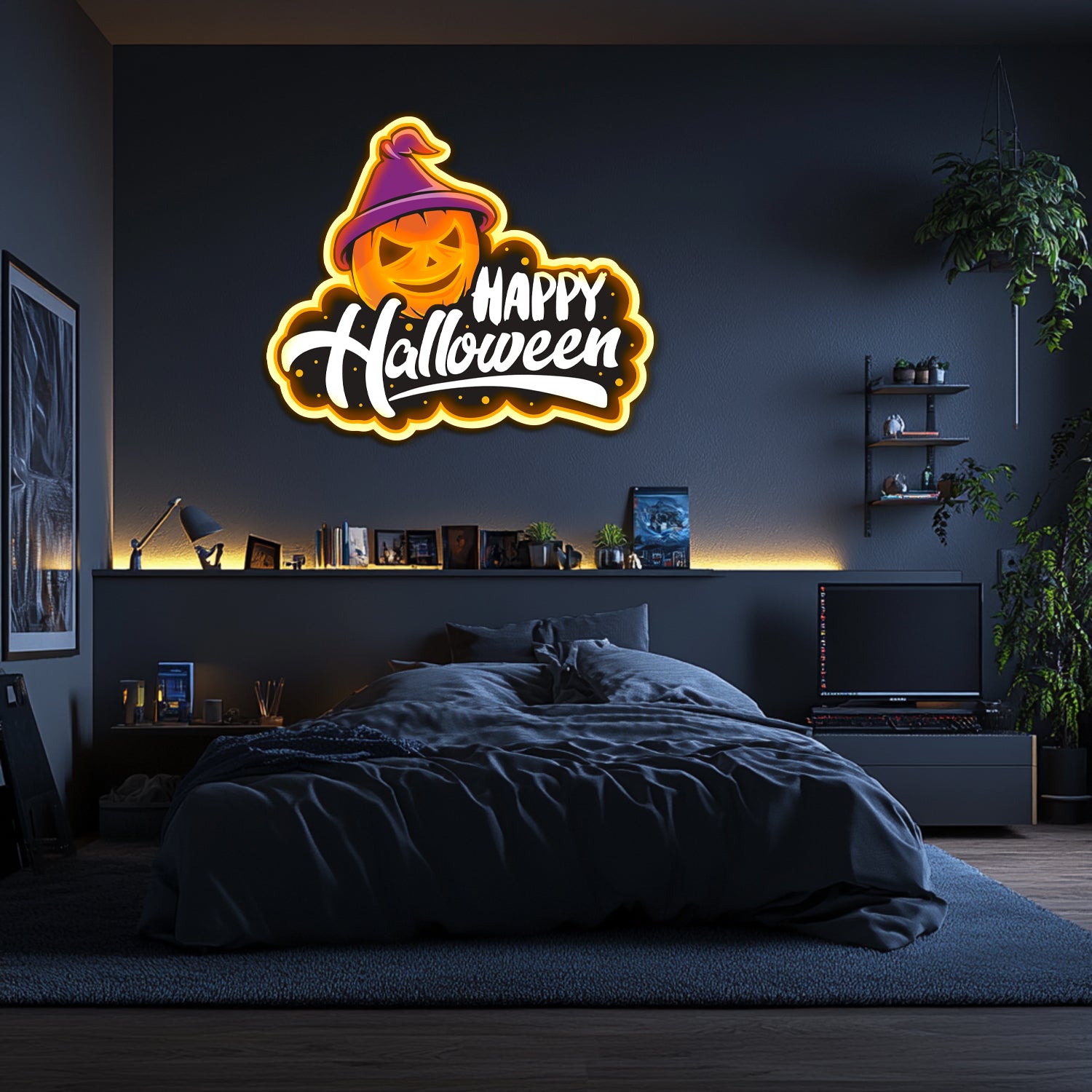 UV Printed Halloween Neon Wall Art- LV0105