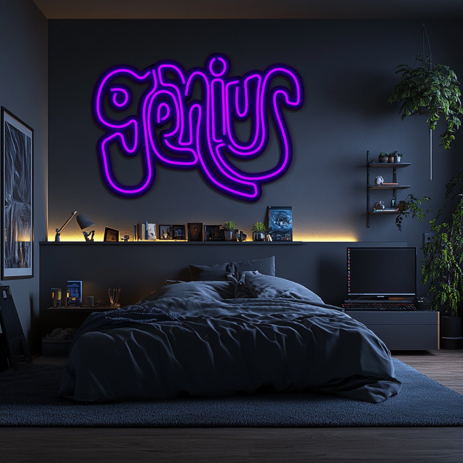 Genius Metal Neon Wall Art- LN0138