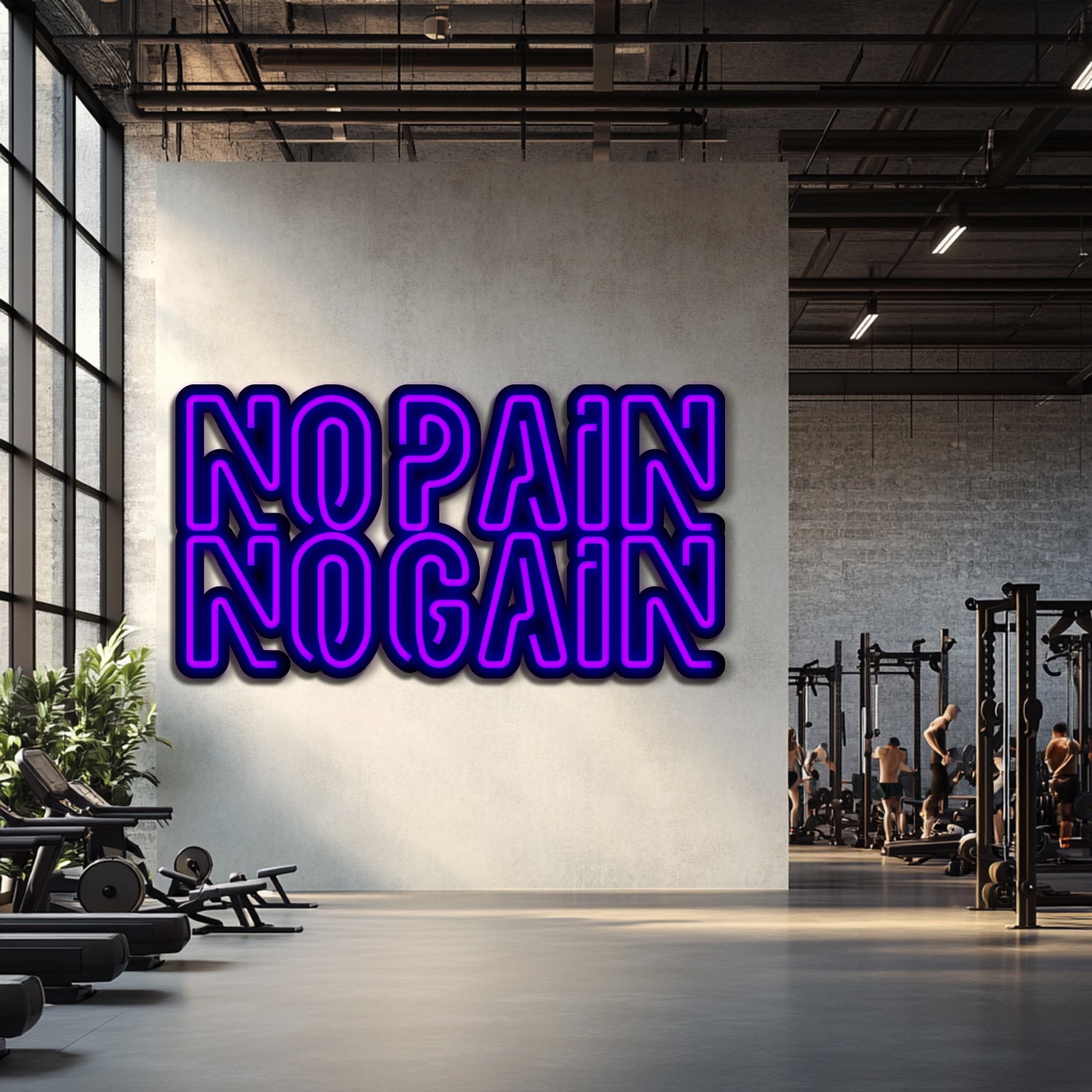 No Pain No Gain Metal Neon Wall Art- LN0110