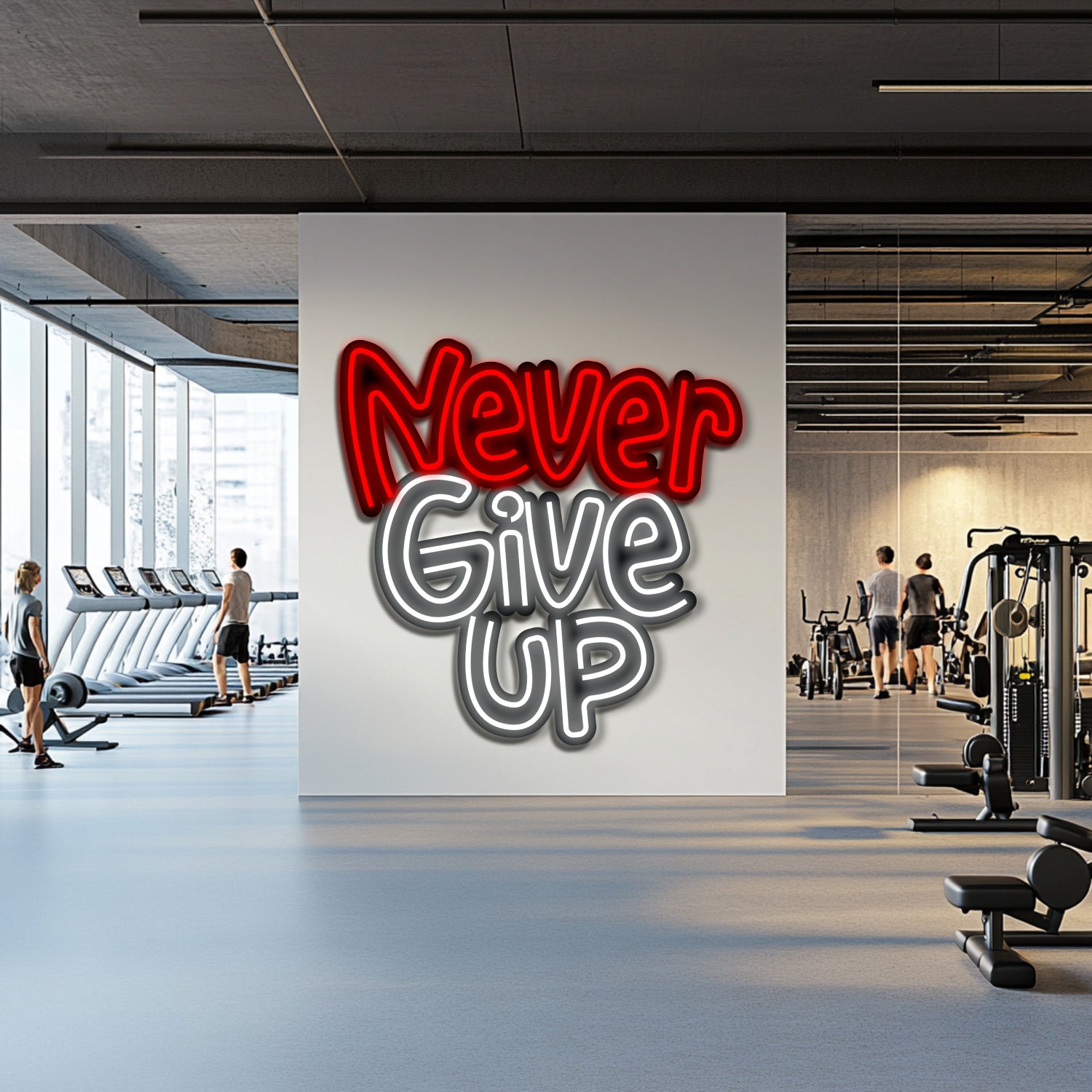 Never Give Up Metal Neon Wall Art- LN0144