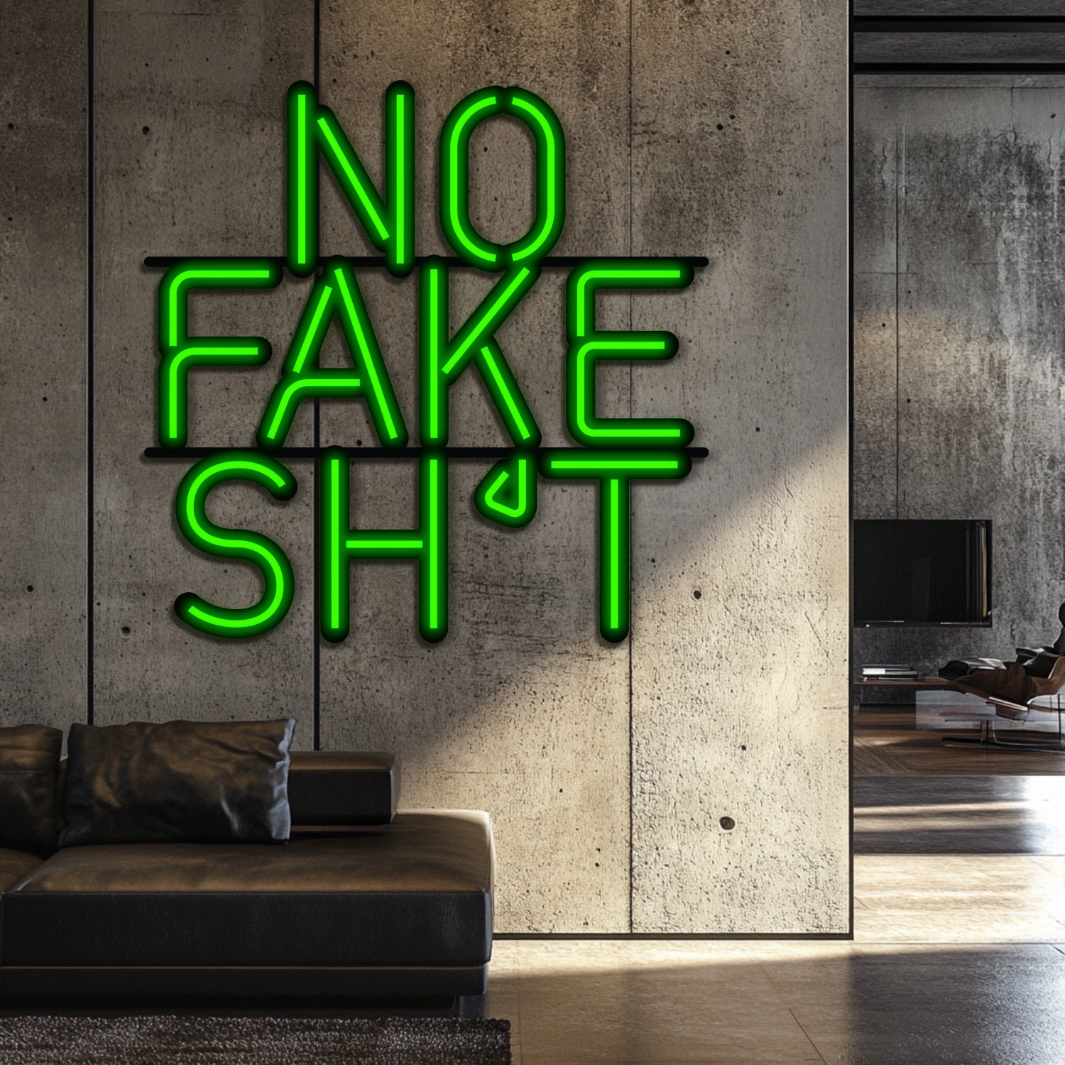No Fake Shit Metal Neon Wall Art- LN0164