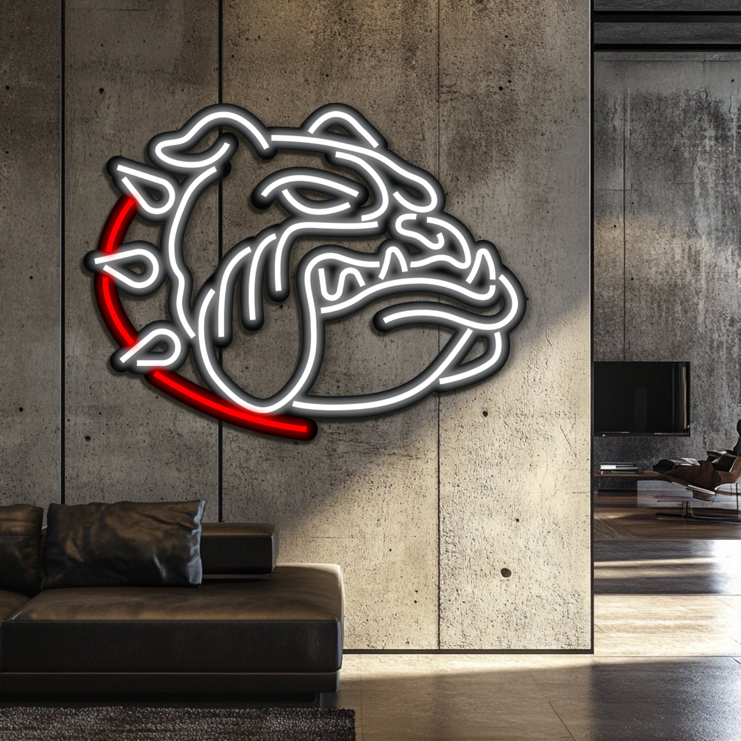 Bulldog Metal Neon Wall Art- LN0213