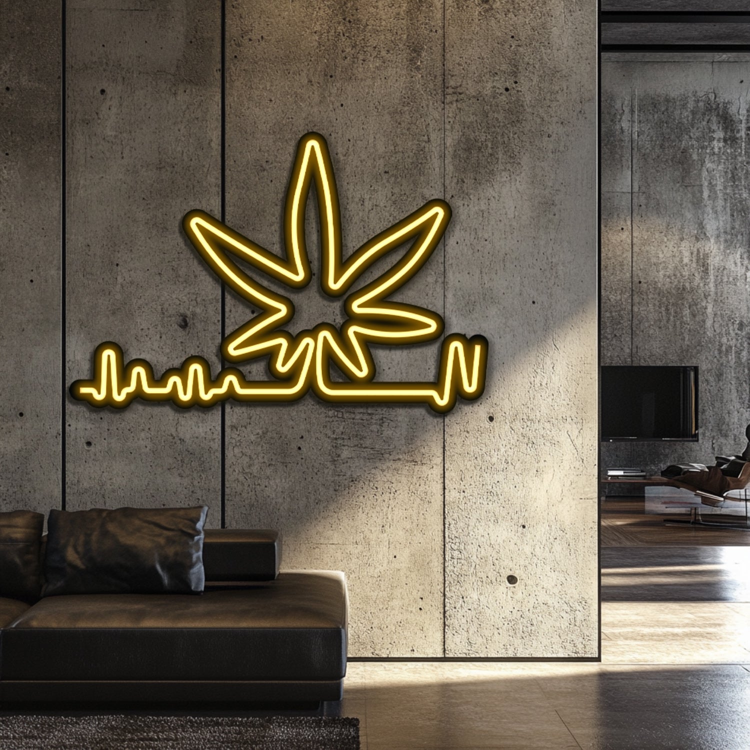 Weed Rythm Metal Neon Wall Art- LN0165