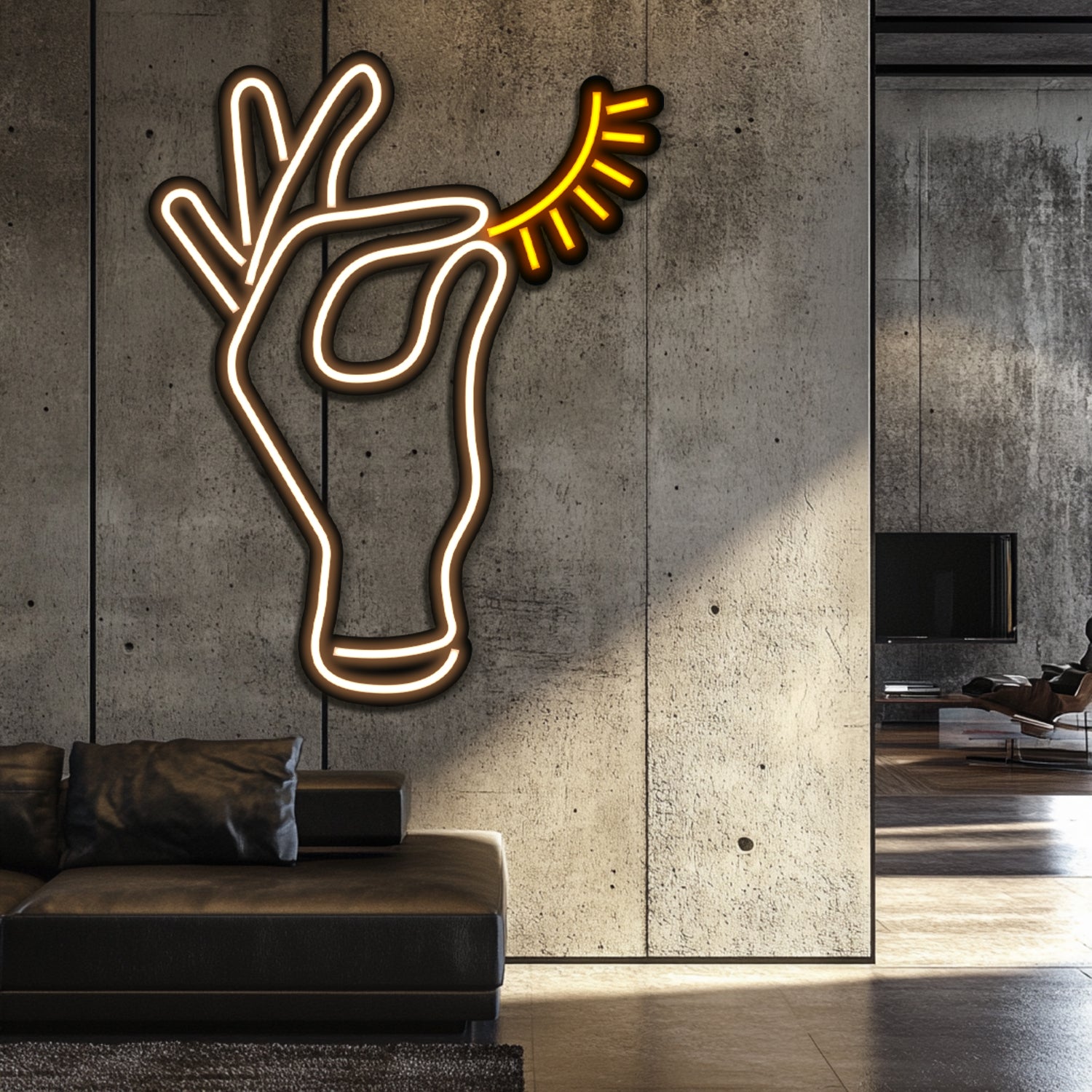 Hand Metal Neon Wall Art- LN0193