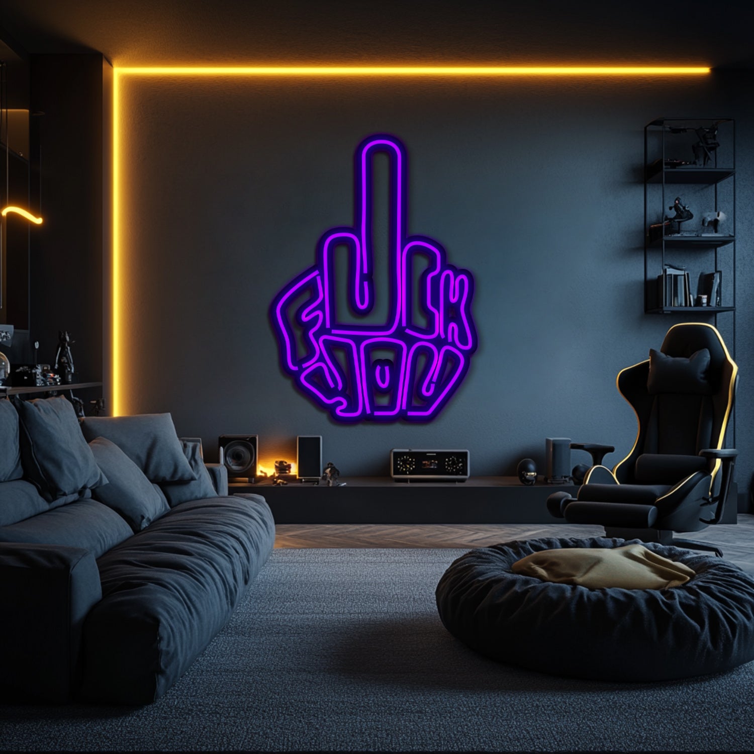 Fuck You Metal Neon Wall Art- LN0137