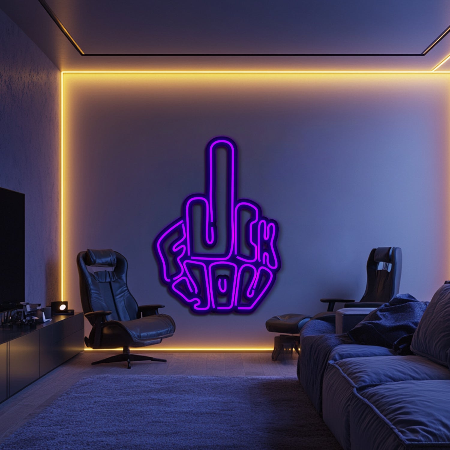 Fuck You Metal Neon Wall Art- LN0137