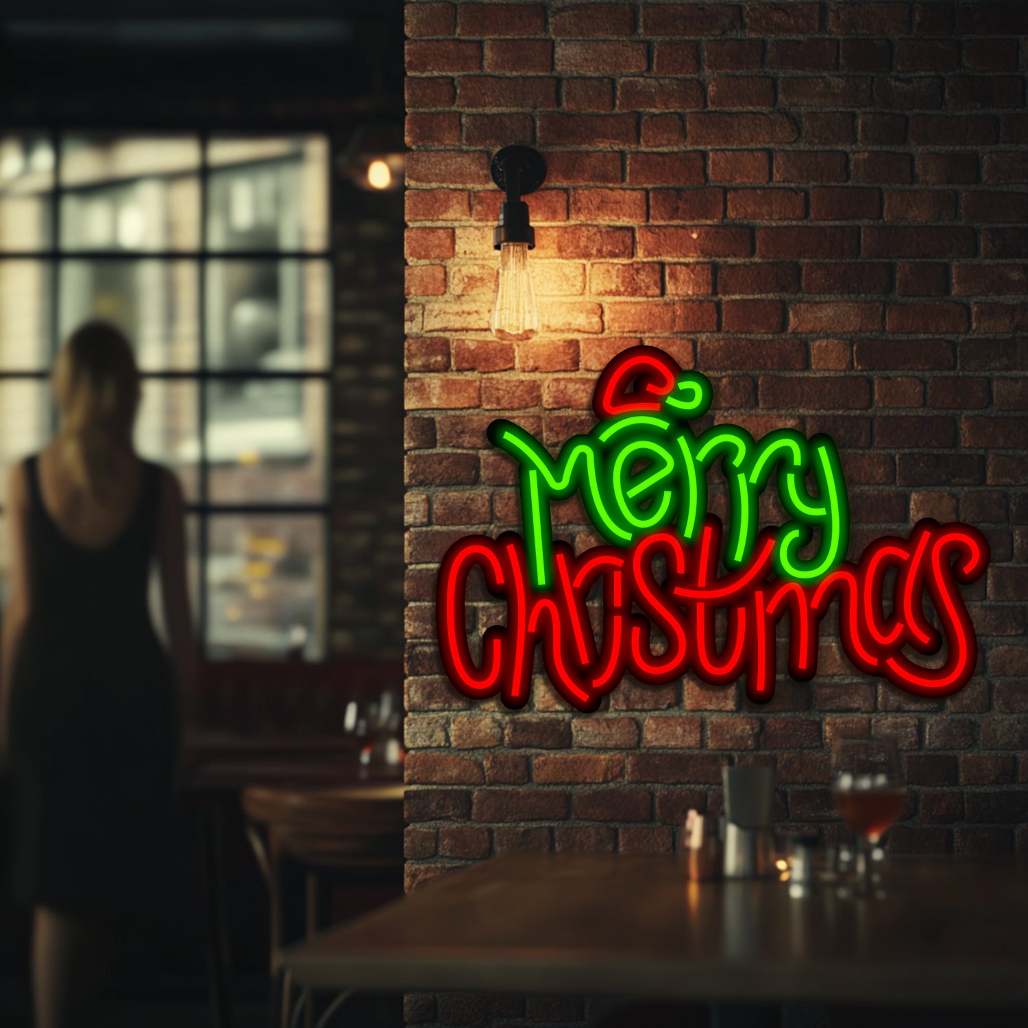 Merry Christmas Metal Neon Wall Art- LN0225