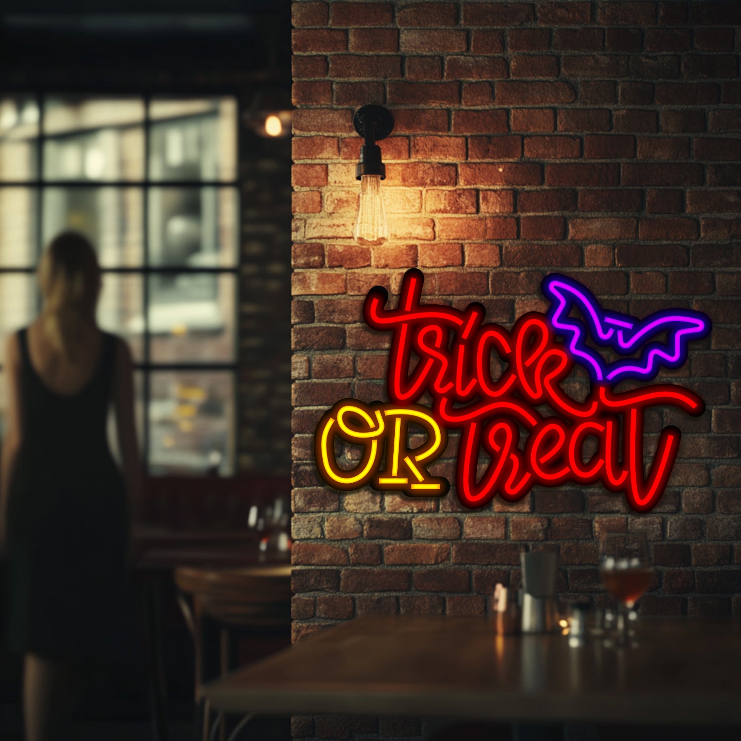 Trick or Treat Metal Neon Wall Art- LN0205