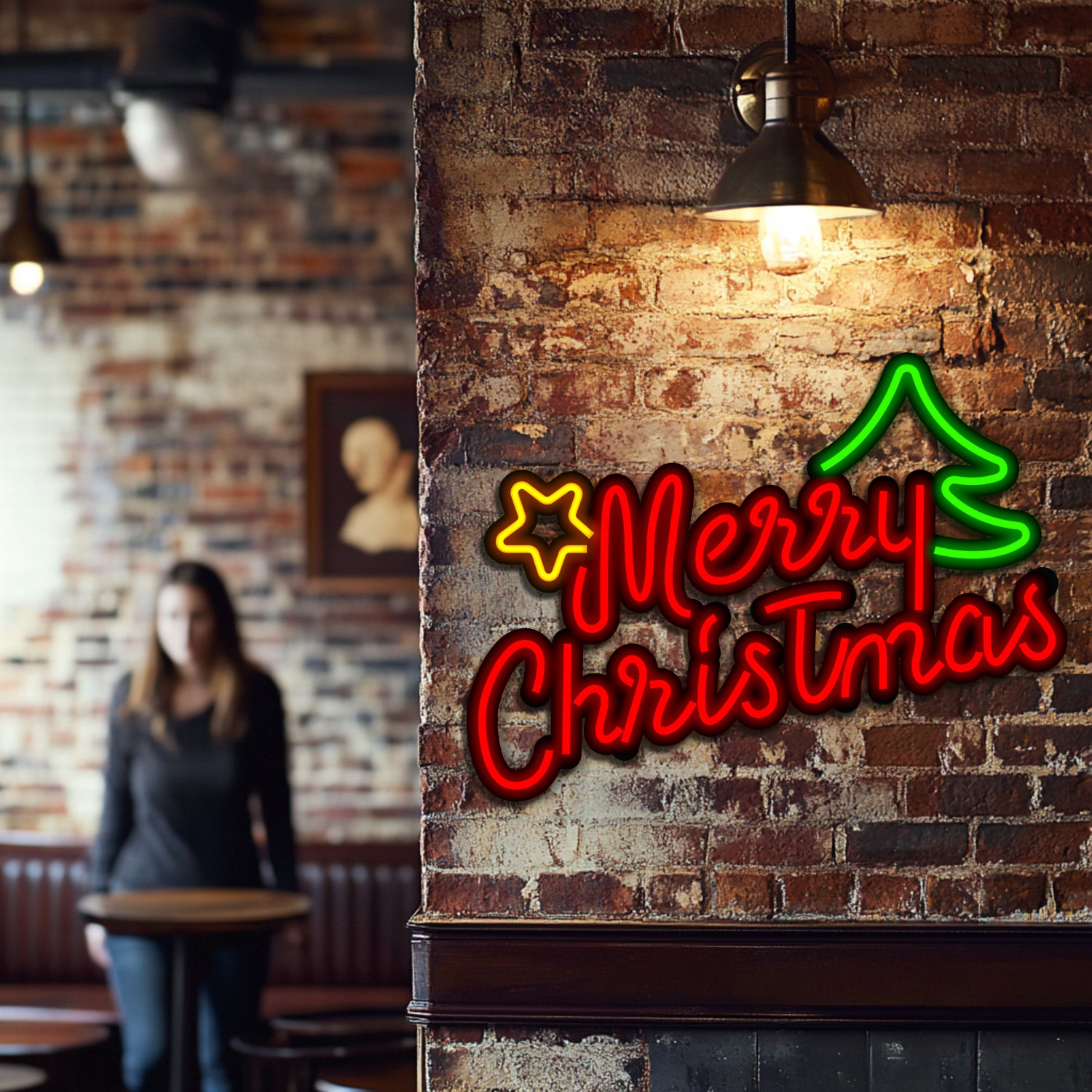 Merry Christmas Metal Neon Wall Art- LN0227