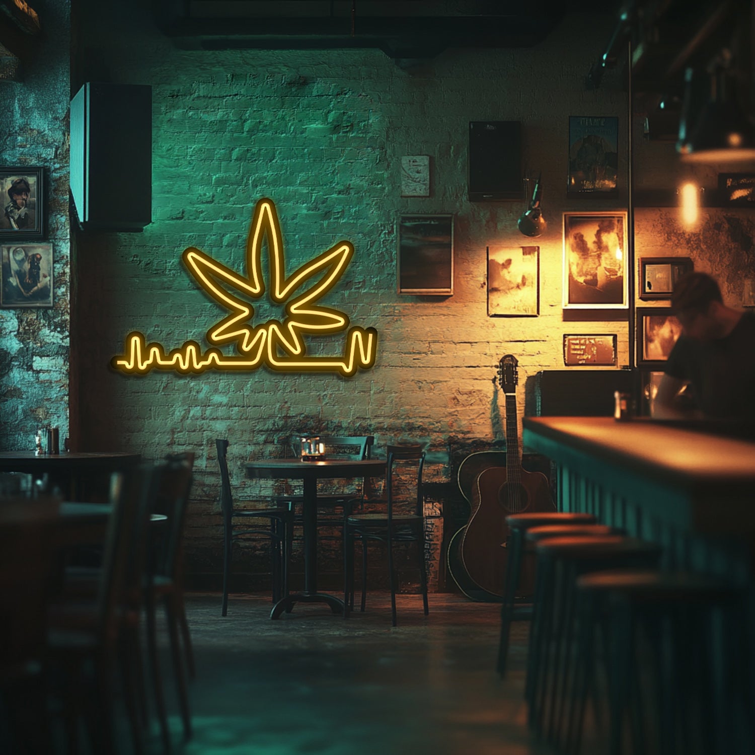 Weed Rythm Metal Neon Wall Art- LN0165