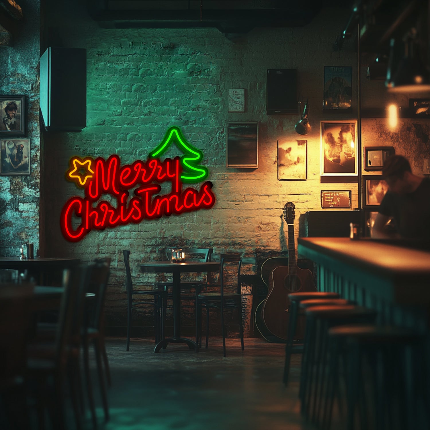 Merry Christmas Metal Neon Wall Art- LN0227