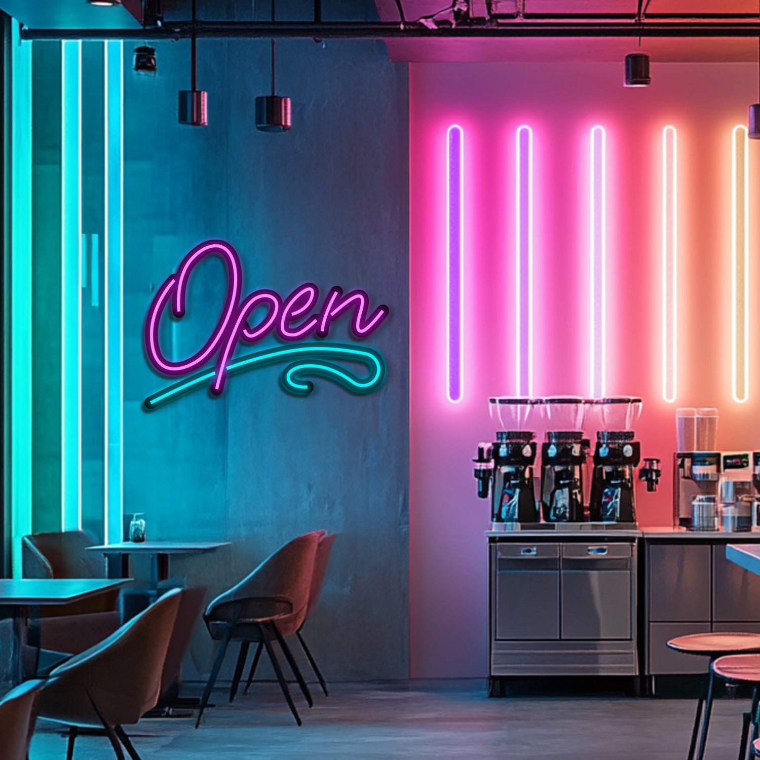 Open Metal Neon Wall Art- LN0218