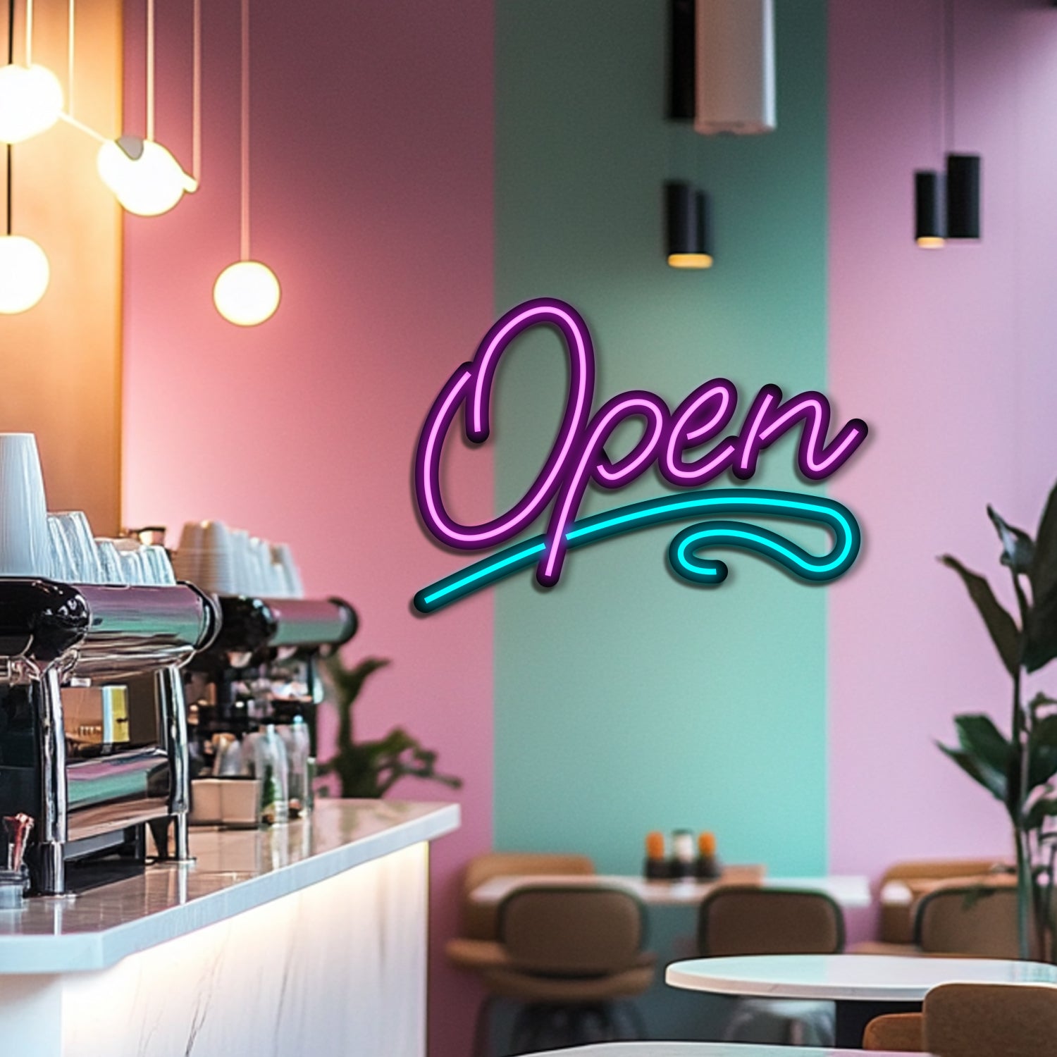 Open Metal Neon Wall Art- LN0218