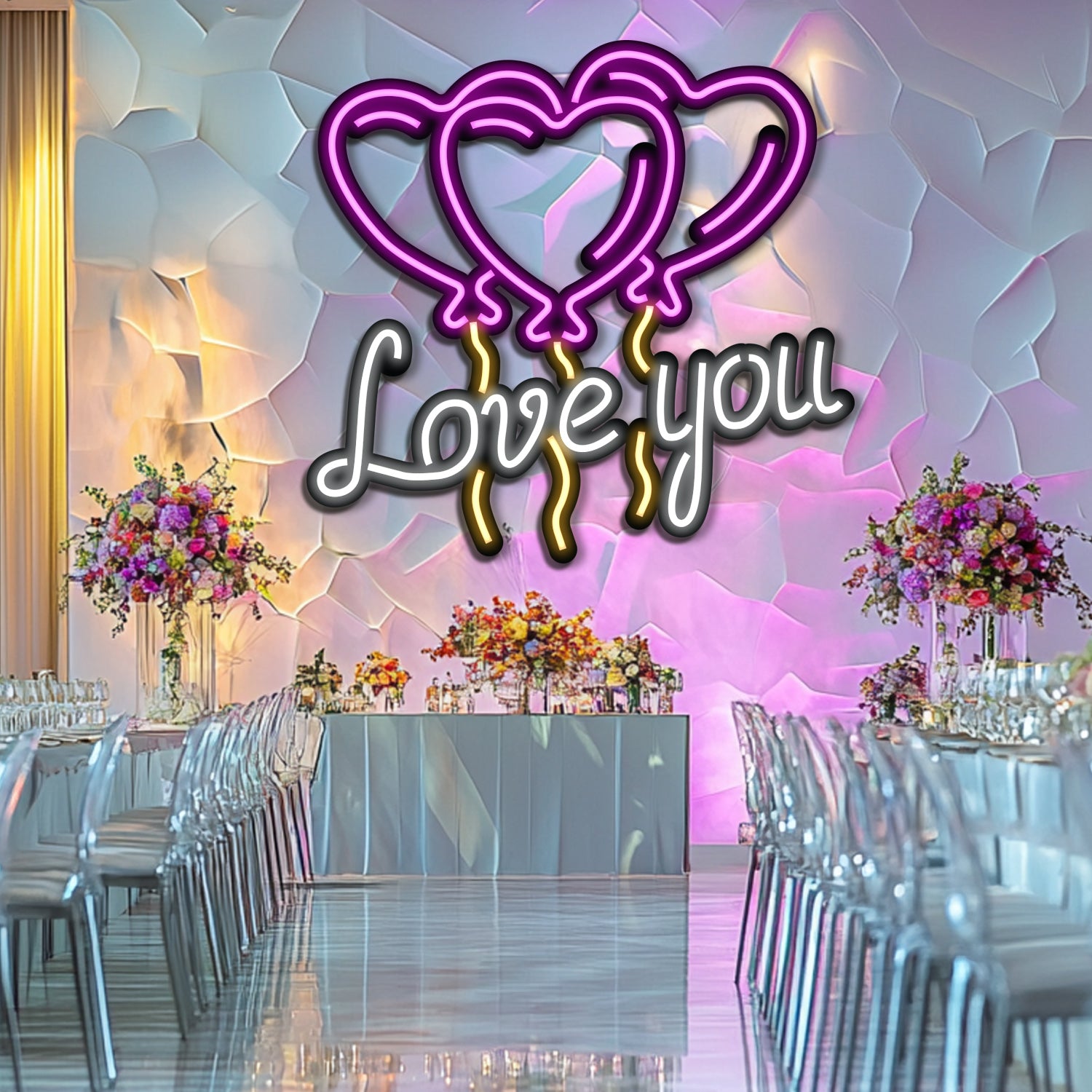 Love Balloons  Wedding Metal Neon Wall Art- LN0156