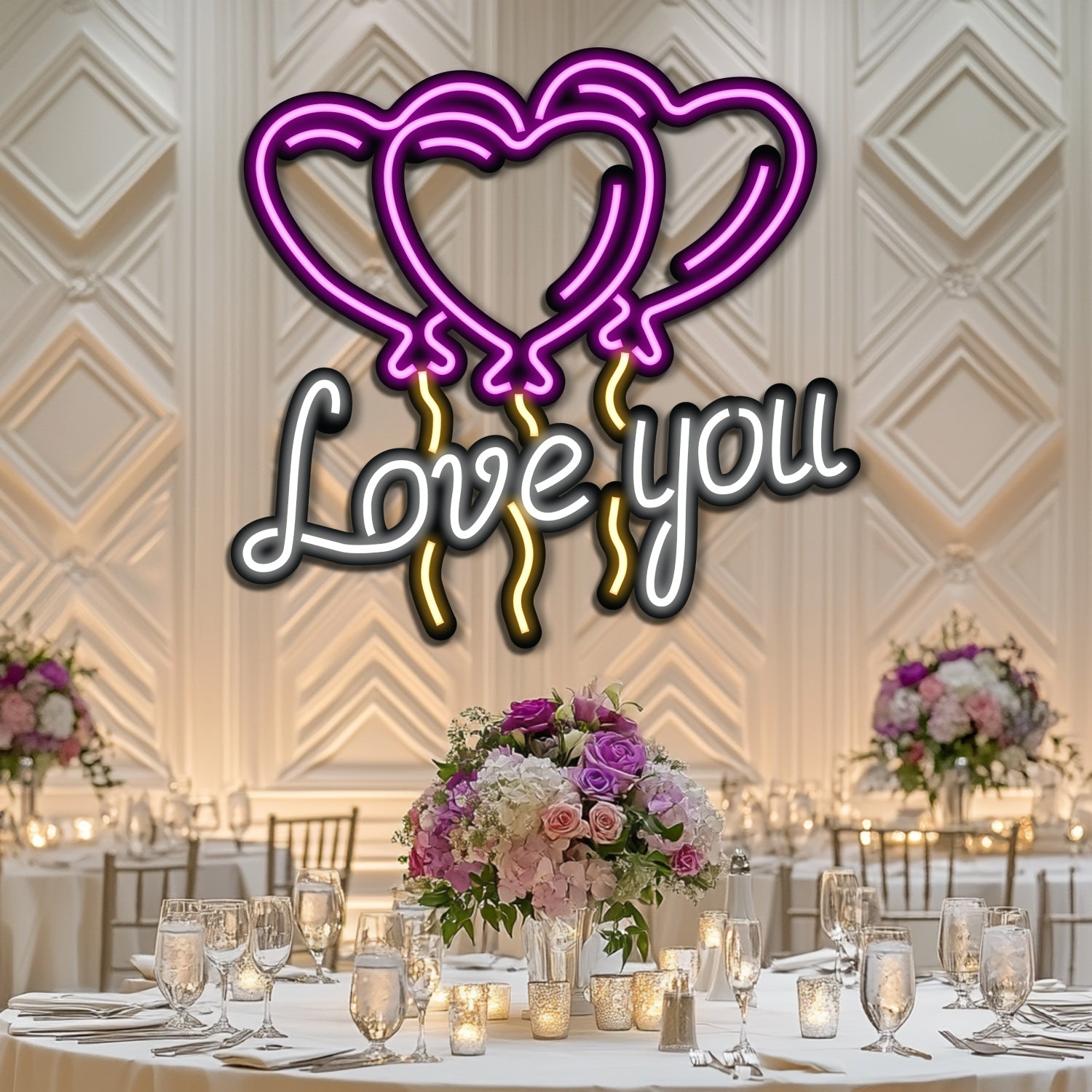 Love Balloons  Wedding Metal Neon Wall Art- LN0156