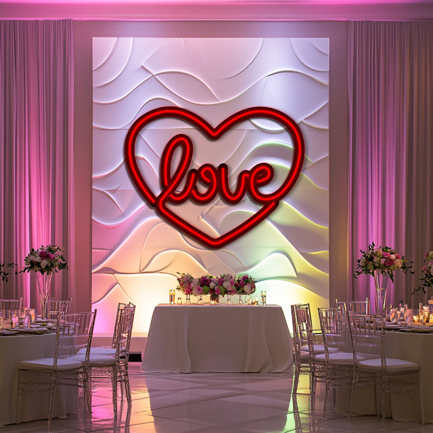 Love Wedding Metal Neon Wall Art- LN0245