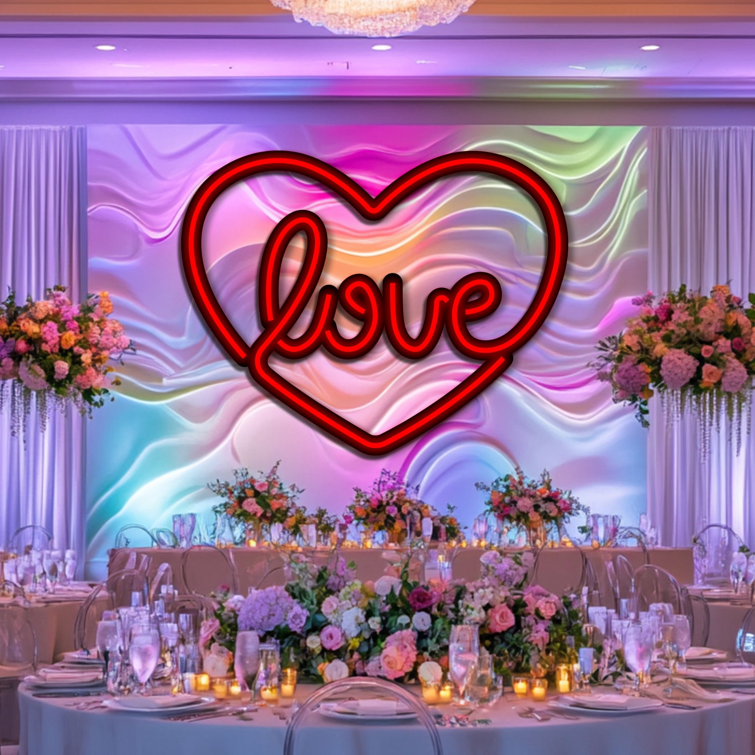 Love Wedding Metal Neon Wall Art- LN0245