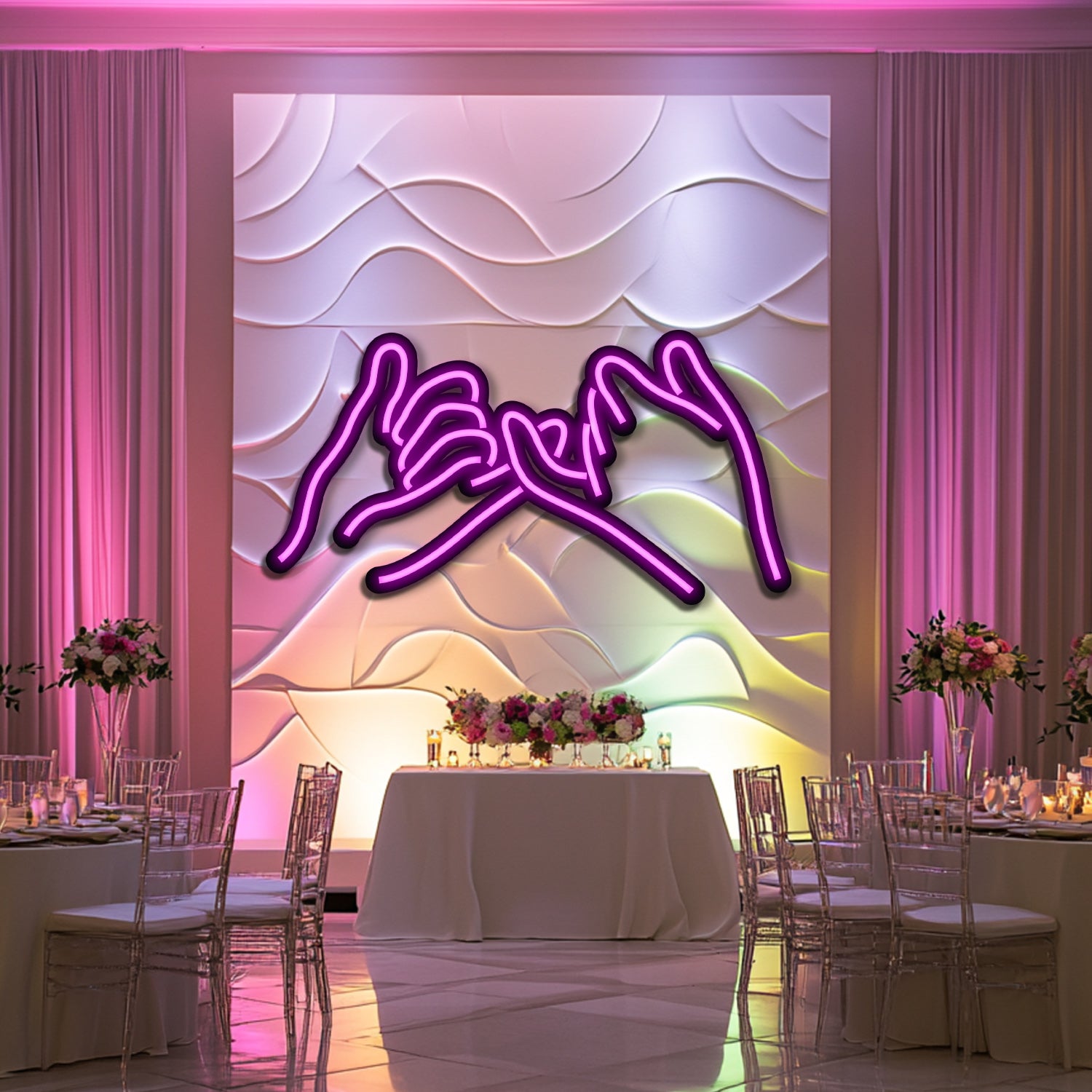 Hand in Hand Wedding Metal Neon Wall Art- LN0151