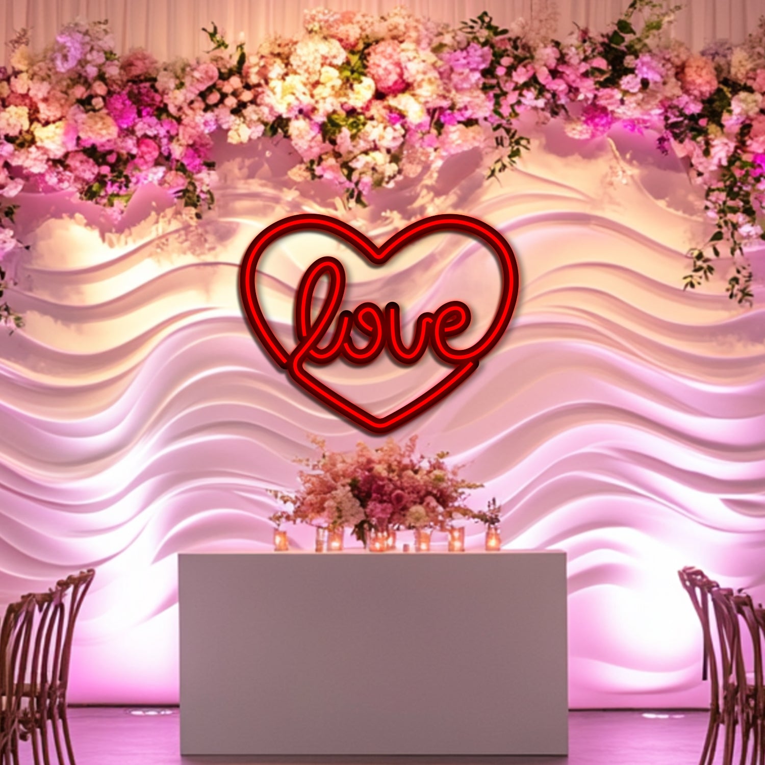 Love Wedding Metal Neon Wall Art- LN0245