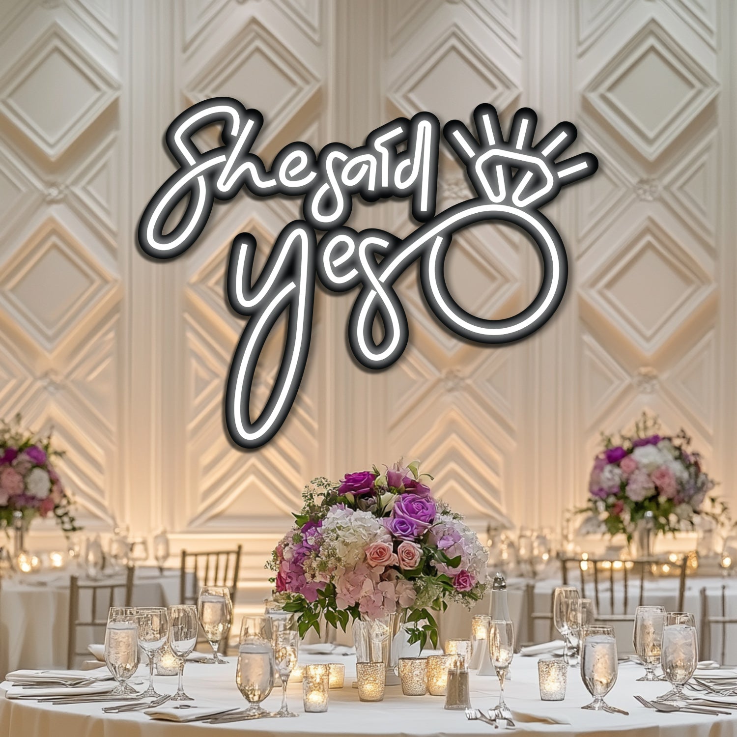 She Said Yes Wedding Metal Neon Wall Art- LN0158